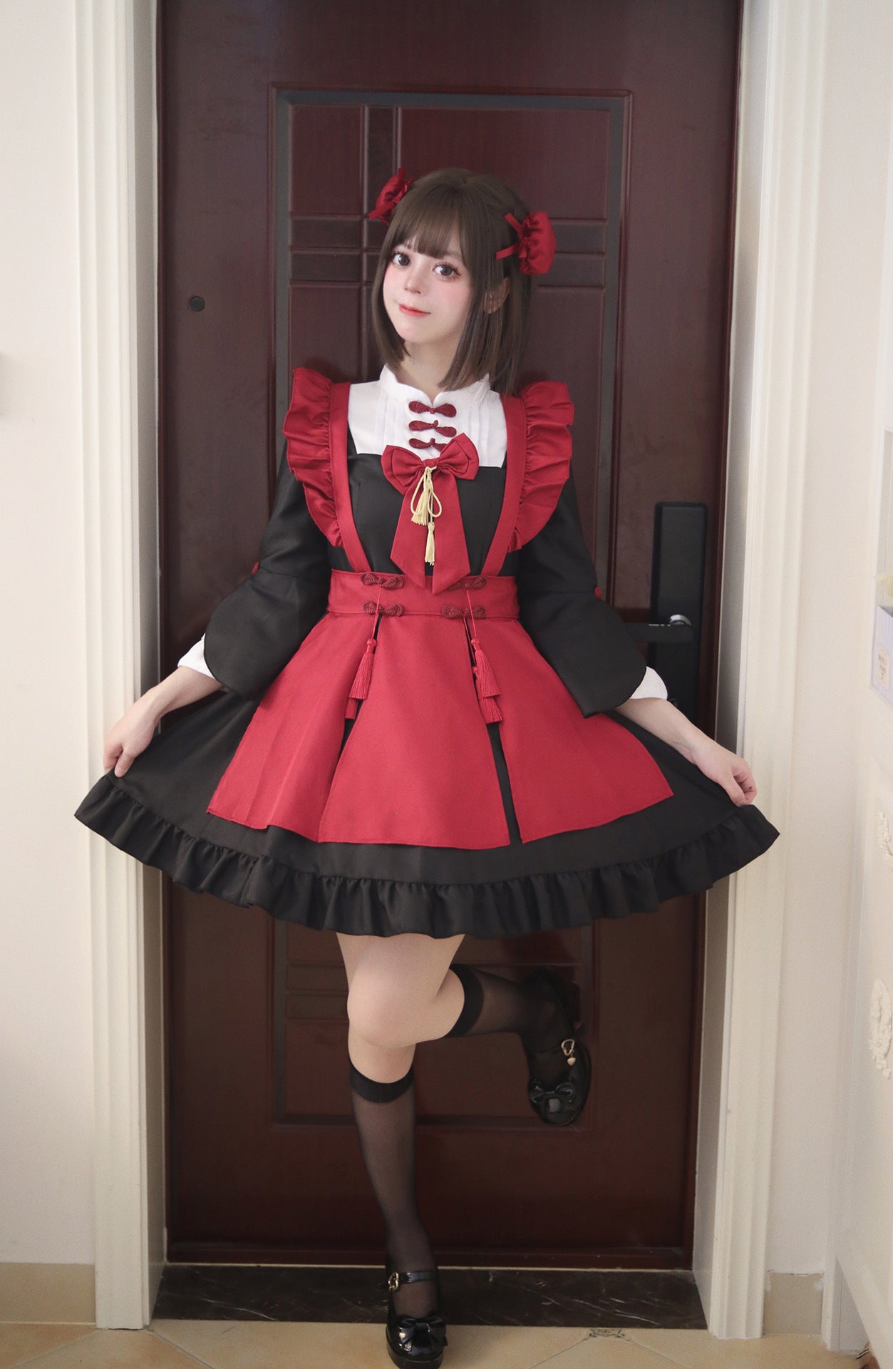 Chinese New Year Spring Festival Maid Outfit Plus Cosplay Costume