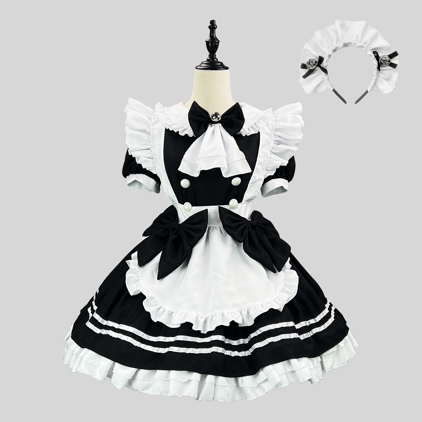 Black White Little Devil Maid Outfit Lolita Plus Cosplay Costume