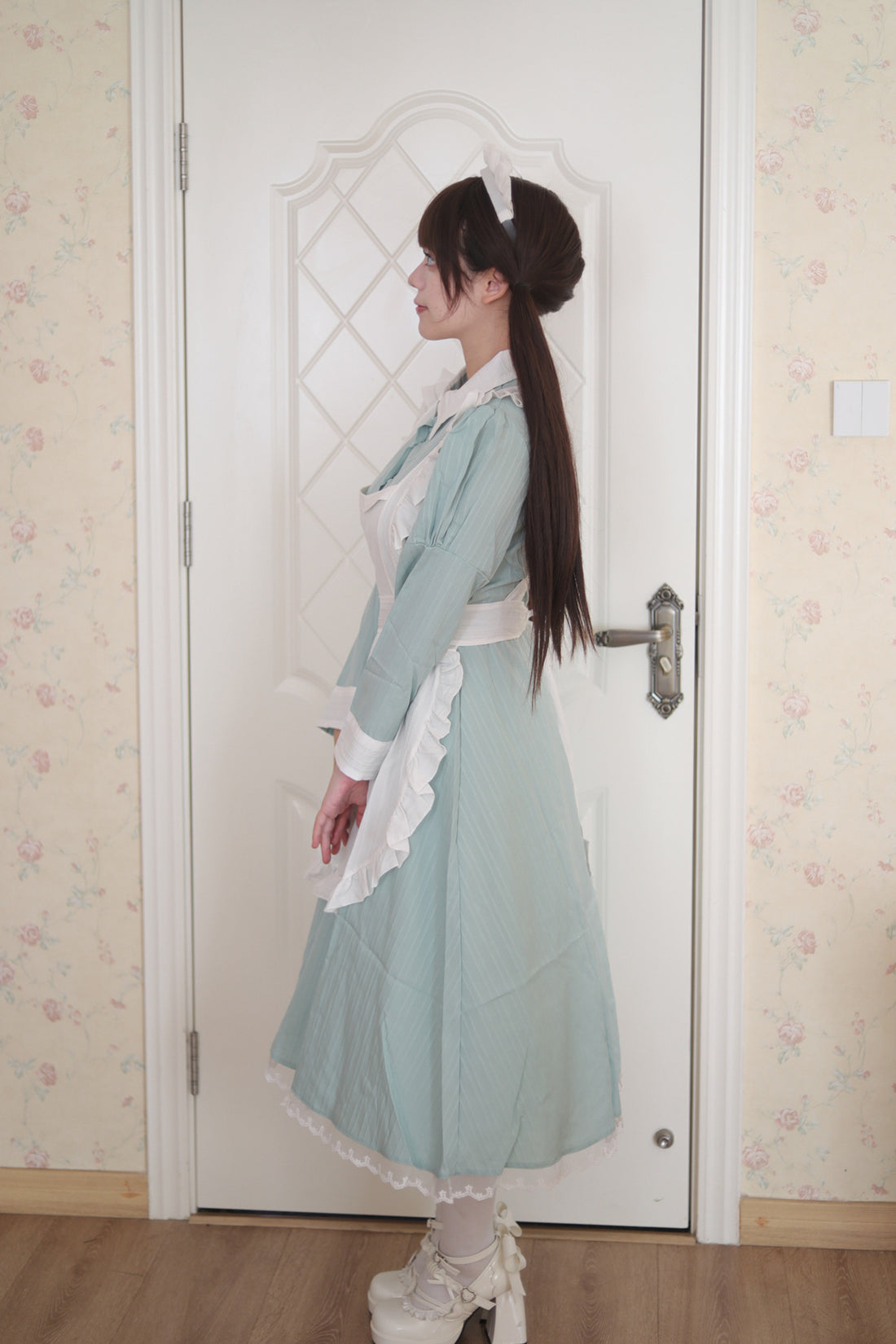 Traditional Britain Long Maid Outfit Plus Dress Cosplay Costume