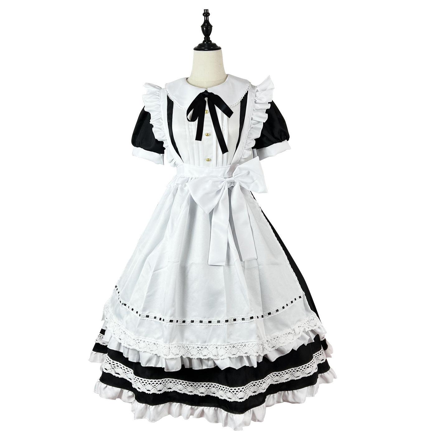 Traditional Short Sleeves Maid Outfit Dress Fancy Cosplay Costume