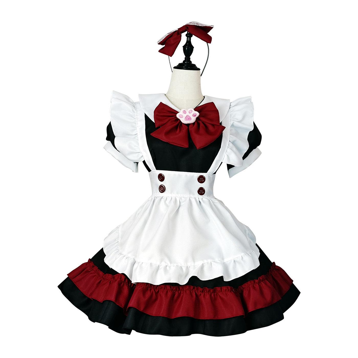 Halloween Vampire Devil Red Maid Outfit Dress Fancy Cosplay Costume