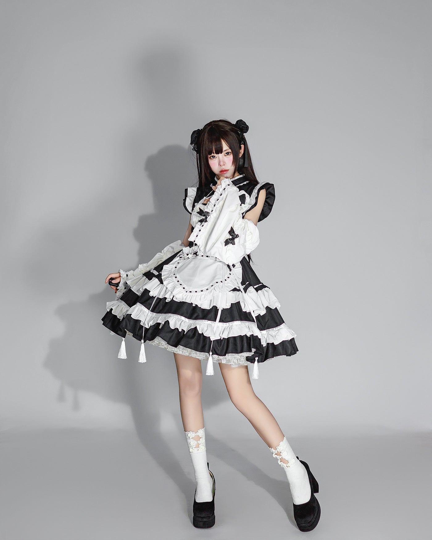 Chinese Cheongsam New Year Lolita Maid Outfit Cosplay Costume