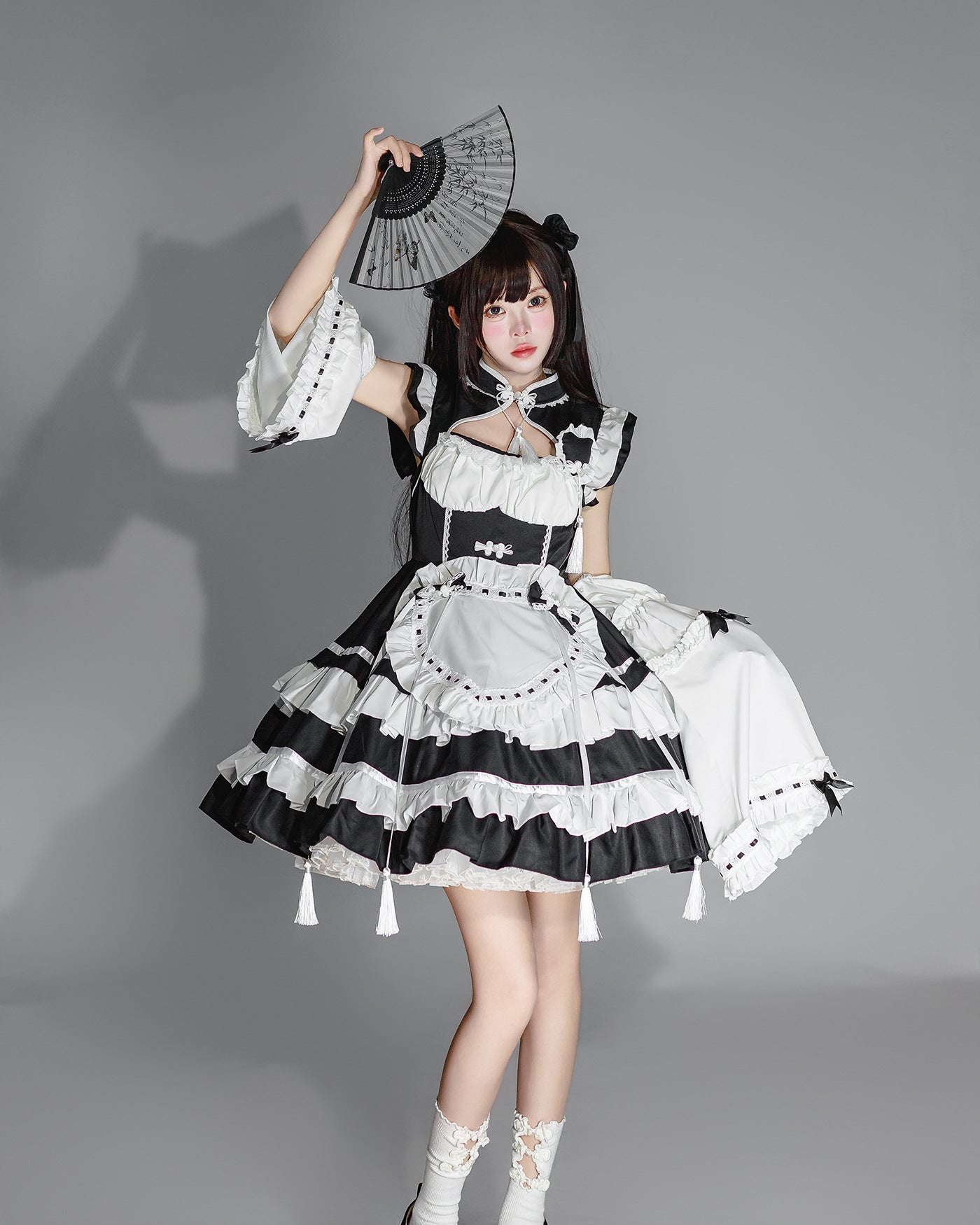 Chinese Cheongsam New Year Lolita Maid Outfit Cosplay Costume