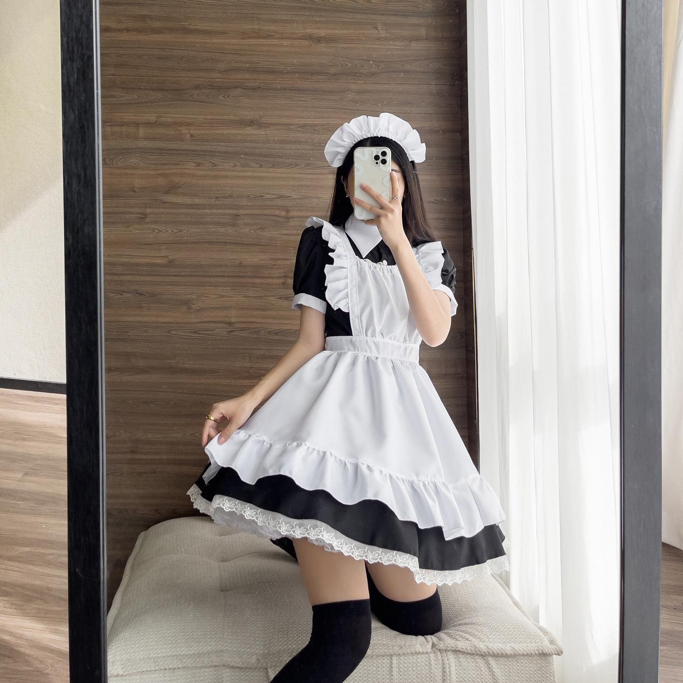 Coffee Waitress Plus Size Maid Outfit Dress Fancy Cosplay Costume