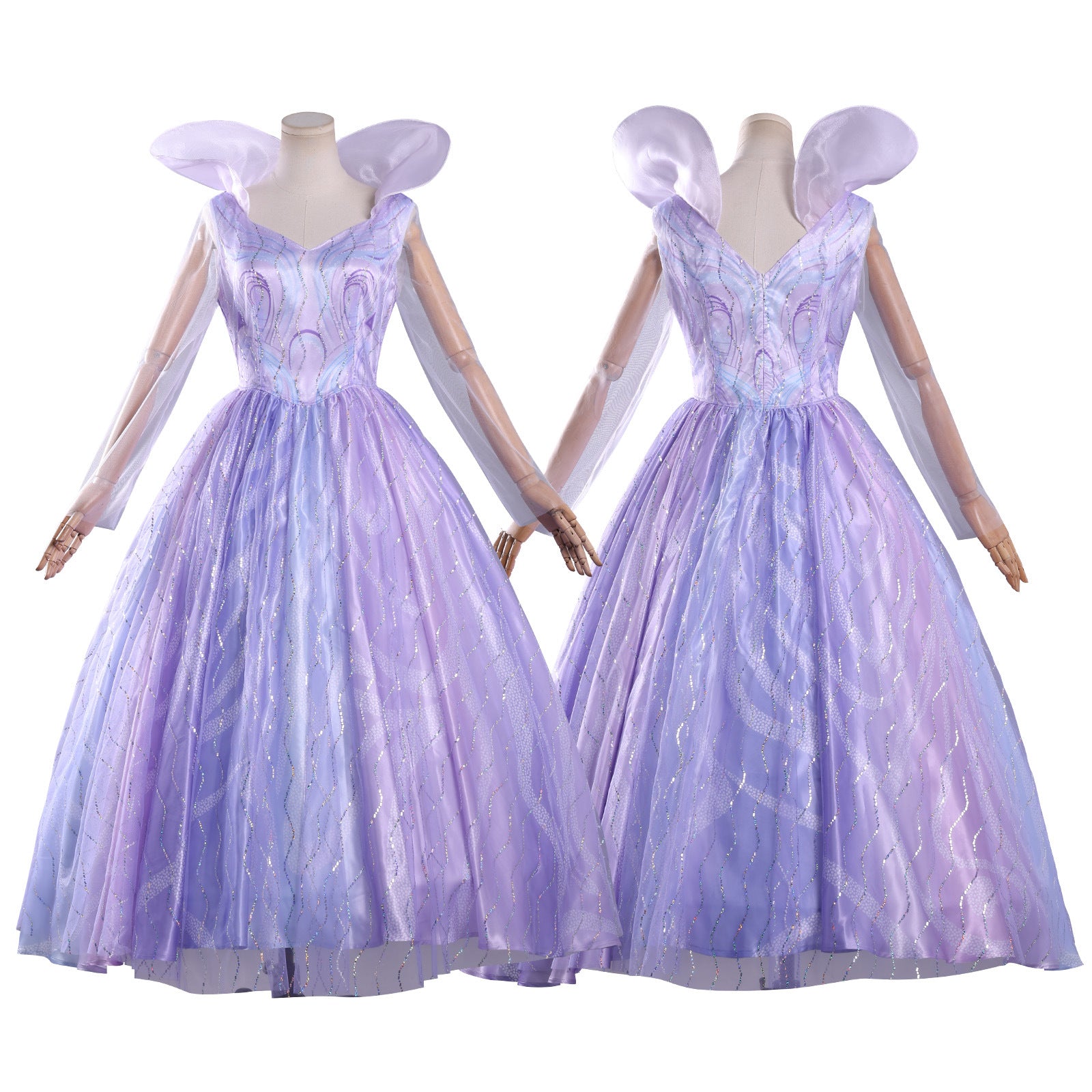Wicked: For Good Glinda Purple Iridescent Dress Cosplay Costumes