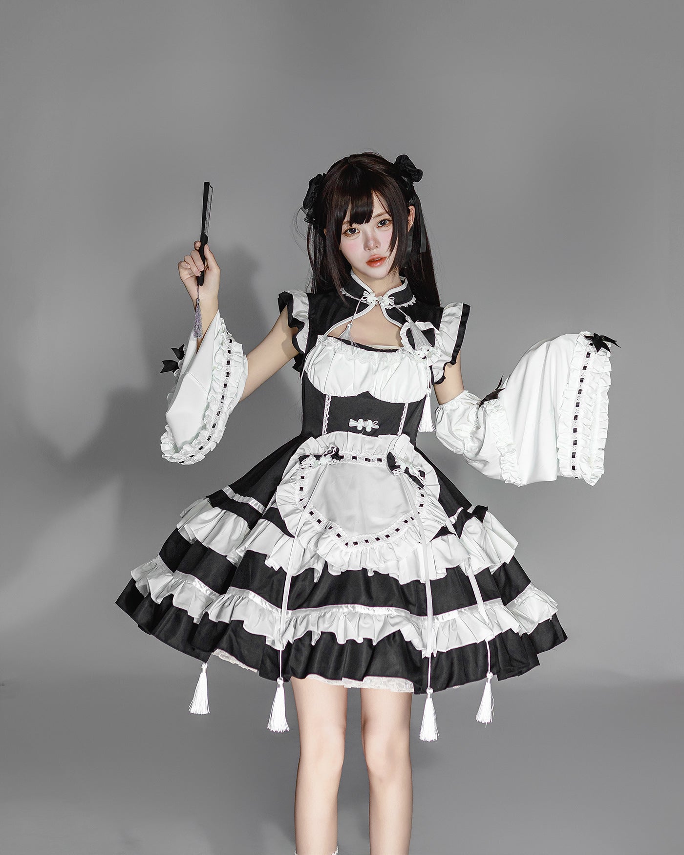 Chinese Cheongsam New Year Lolita Maid Outfit Cosplay Costume