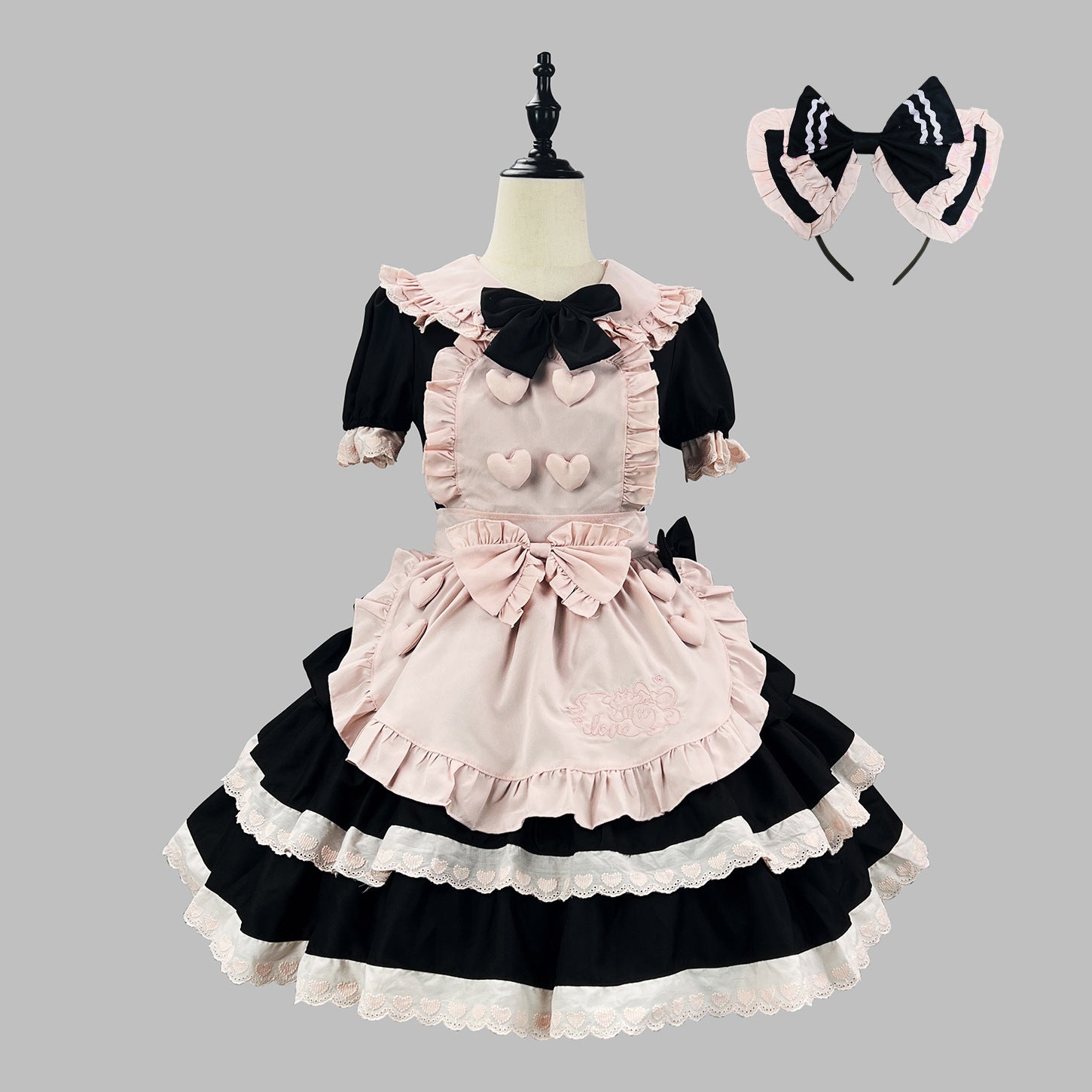 Sweet Princess Bow Maid Outfit Plus Lolita Dress Cosplay Costume