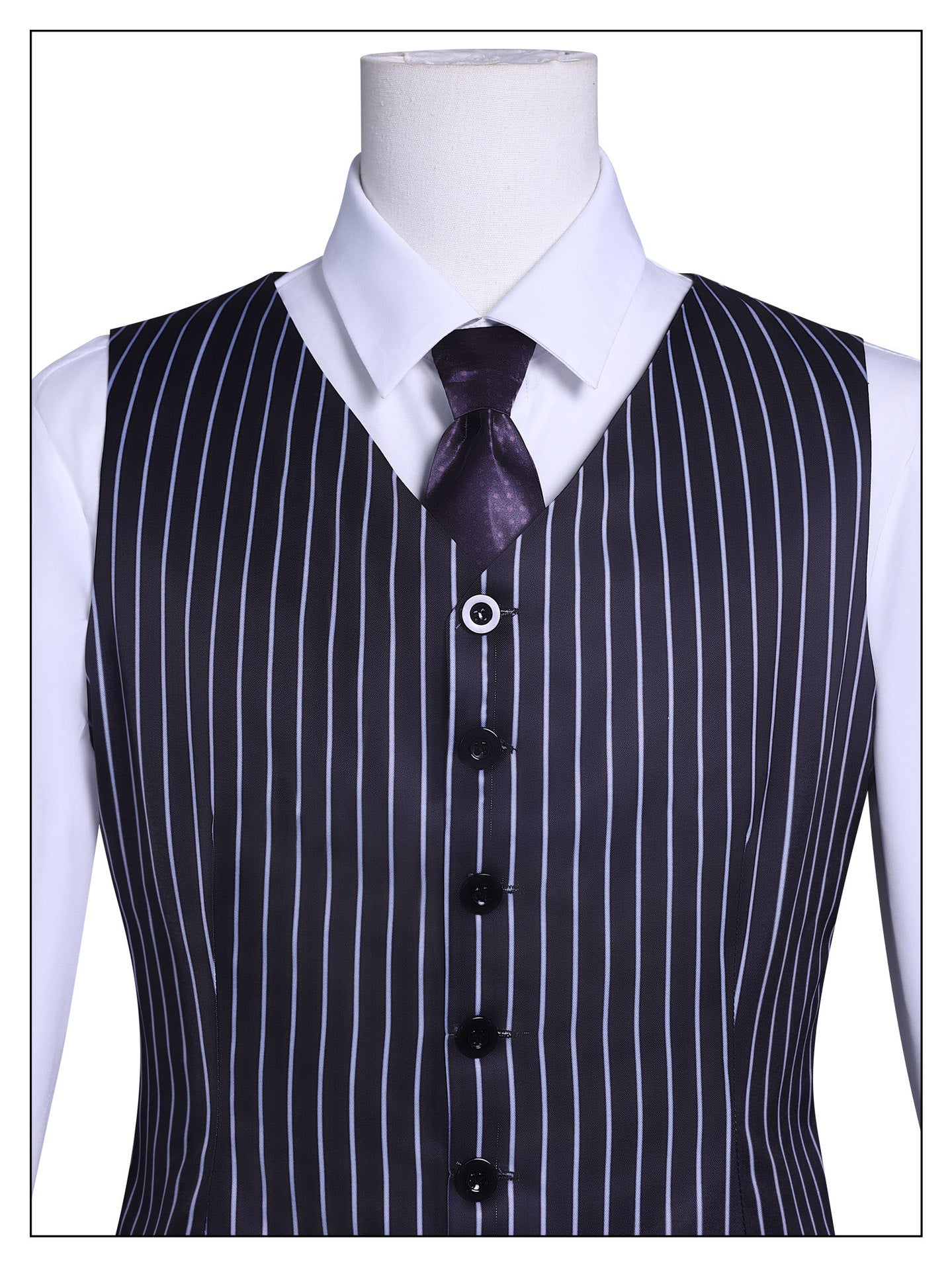Wednesday 2 Gomez Addams Striped Suit Male Cosplay Costumes