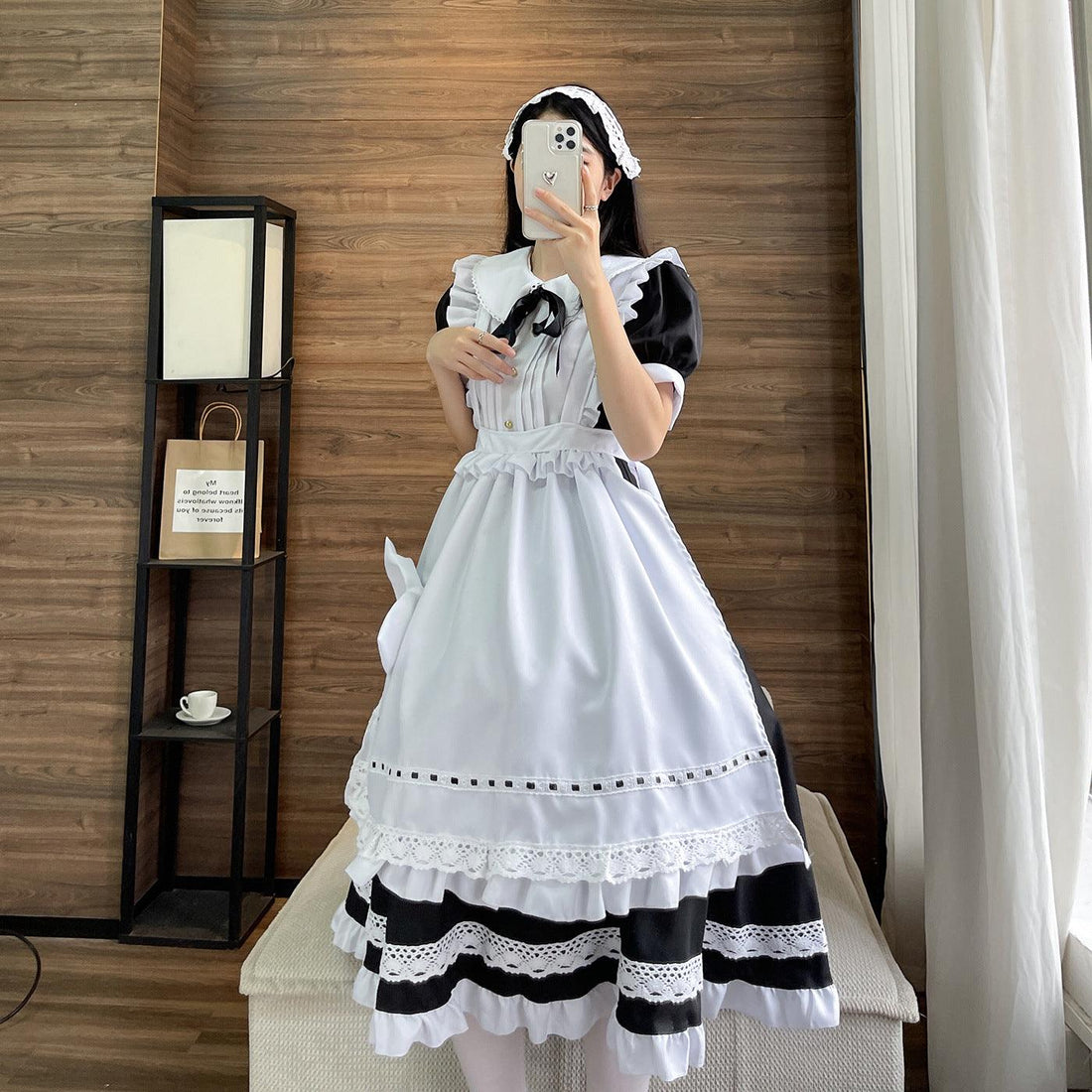 Traditional Short Sleeves Maid Outfit Dress Fancy Cosplay Costume