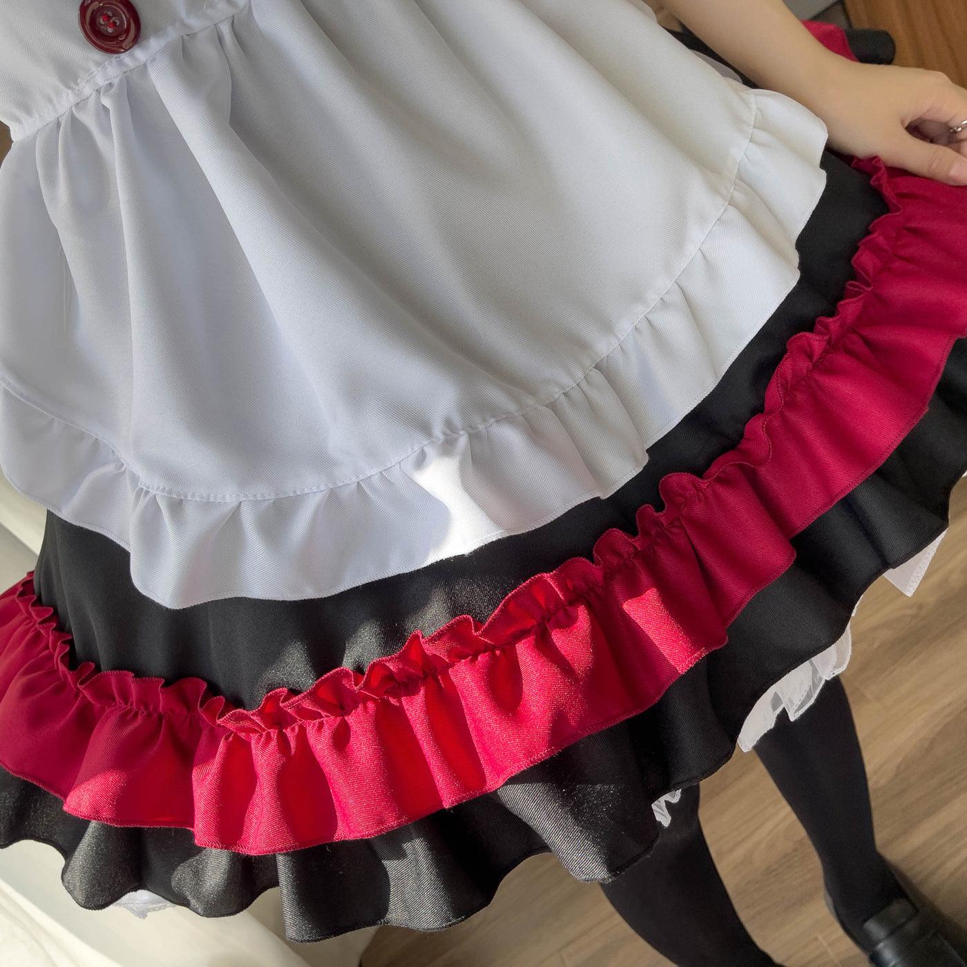 Halloween Vampire Devil Red Maid Outfit Dress Fancy Cosplay Costume