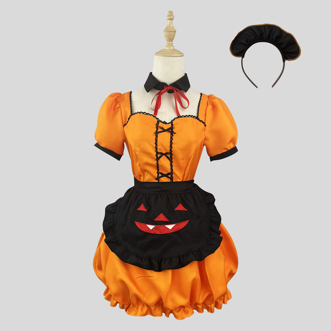 Halloween Pumpkin Plus Size Maid Outfit Dress Cosplay Costume