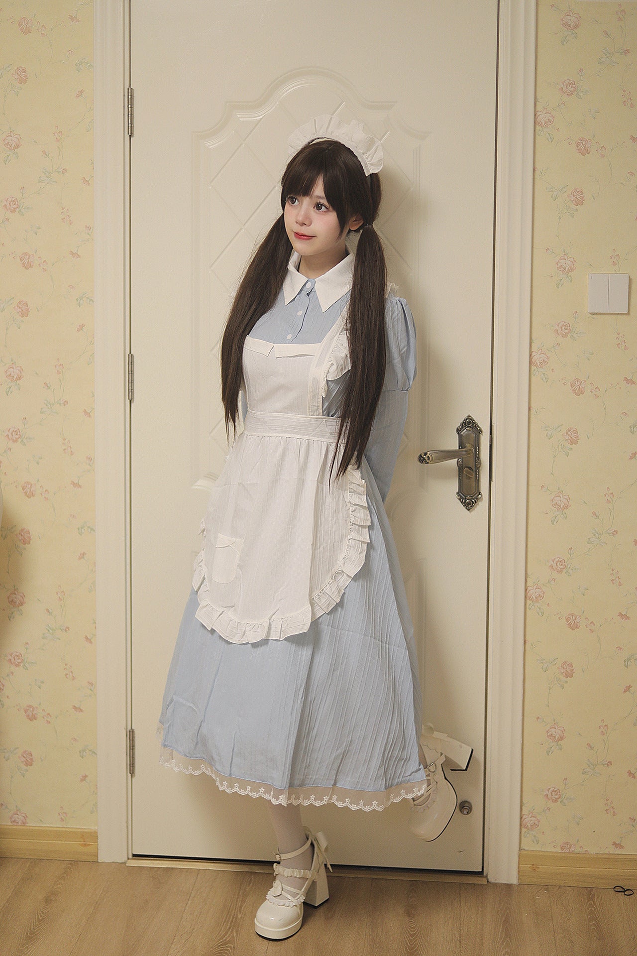 Traditional Britain Long Maid Outfit Plus Dress Cosplay Costume