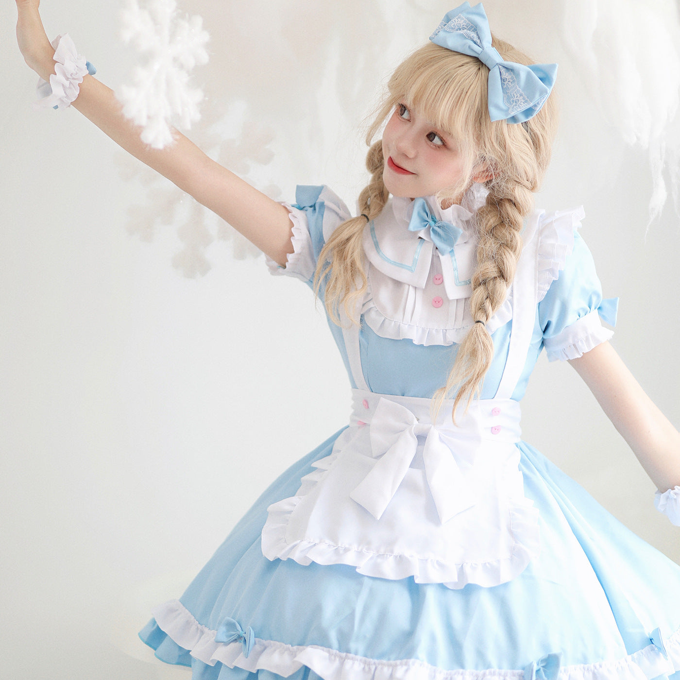 Light Blue Alice Maid Outfit Dress Fancy Plus Size Cosplay Costume