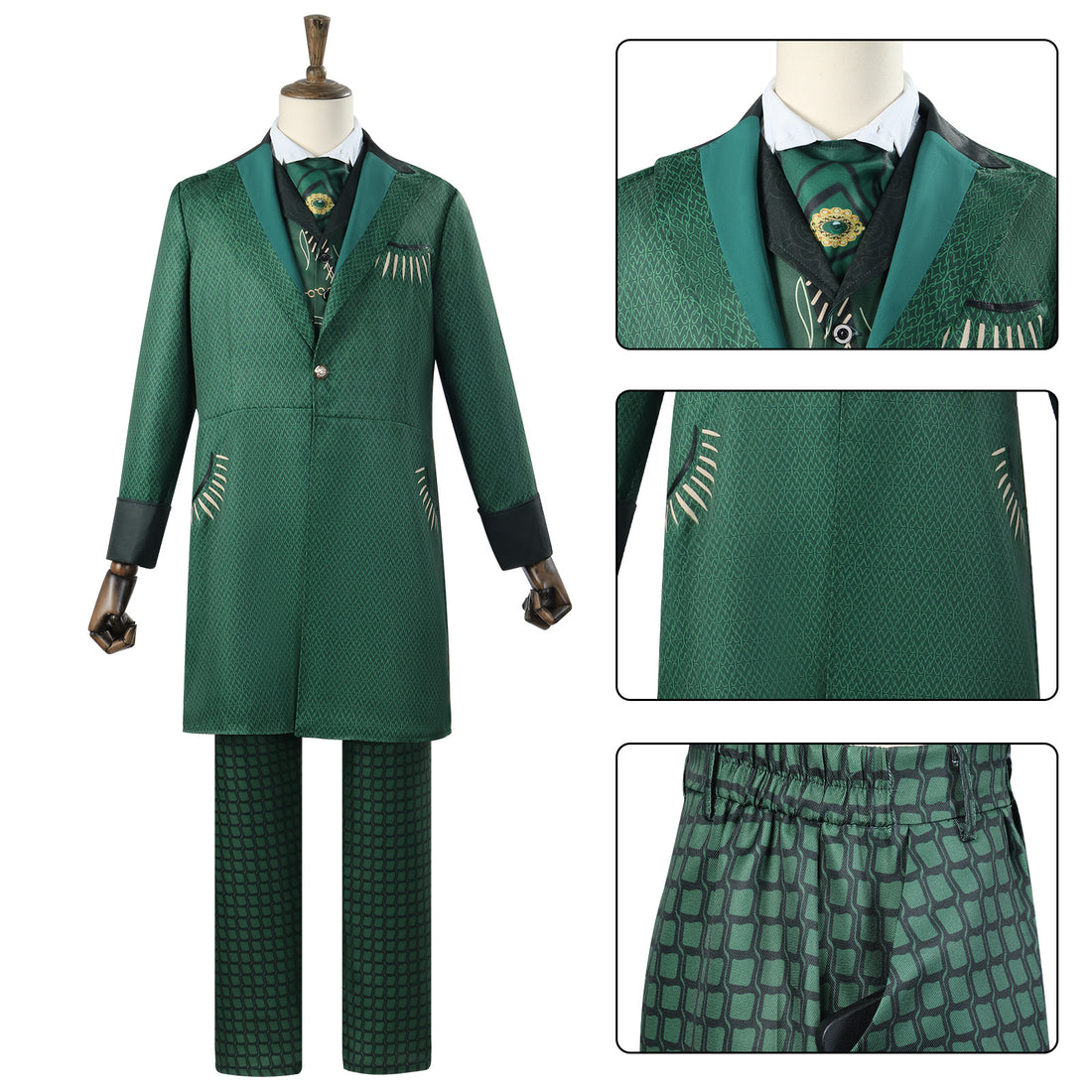 Wicked The Wonderful Wizard of Oz Green Suit Cosplay Costumes