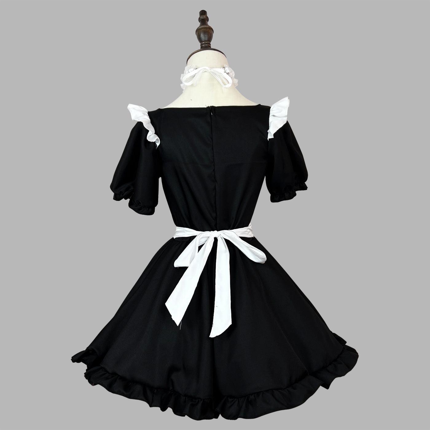Black White Plus Size Maid Outfit Dress Cute Cosplay Costume