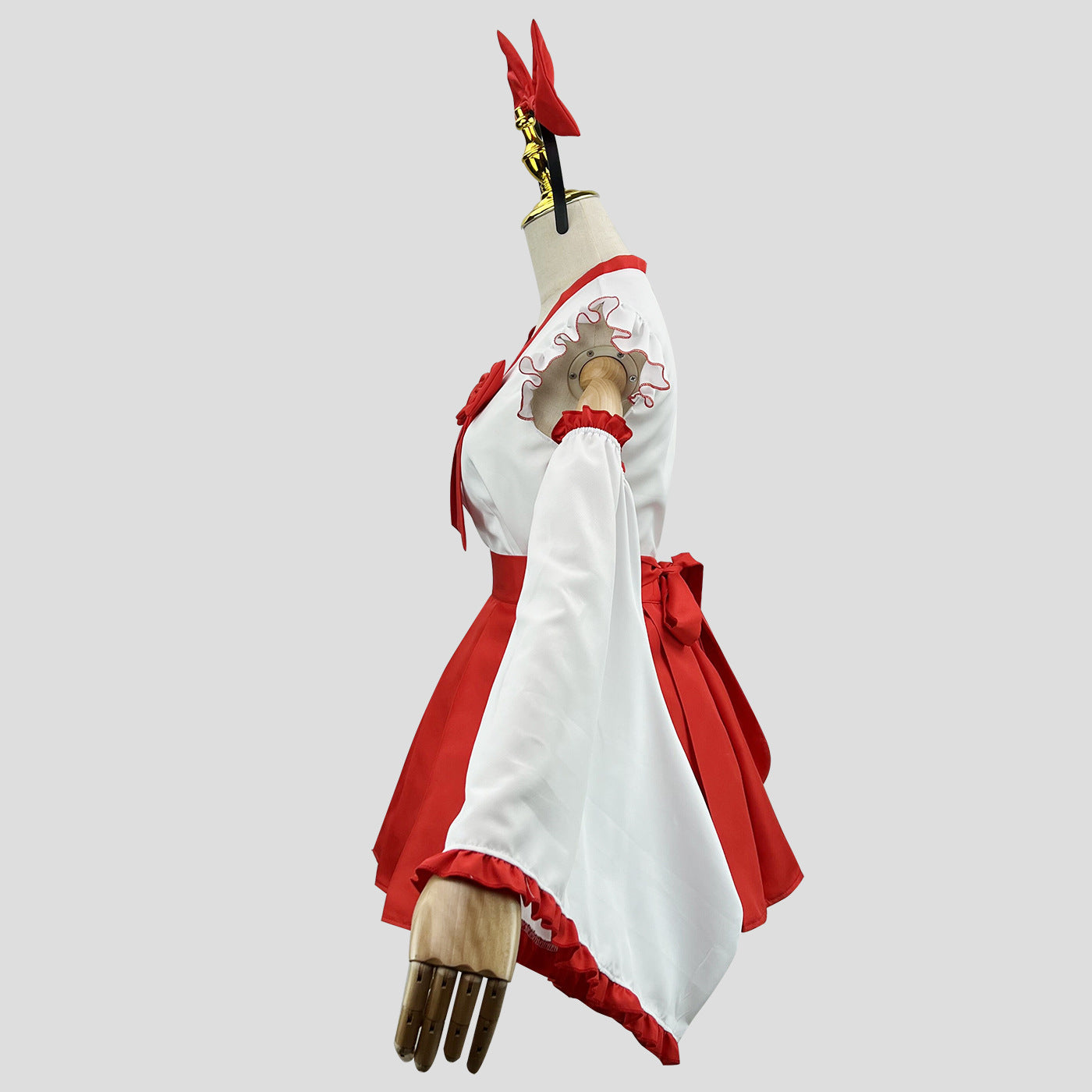 Japanese Dance Shrine Plus Maid Outfit Red Skirt Cosplay Costume