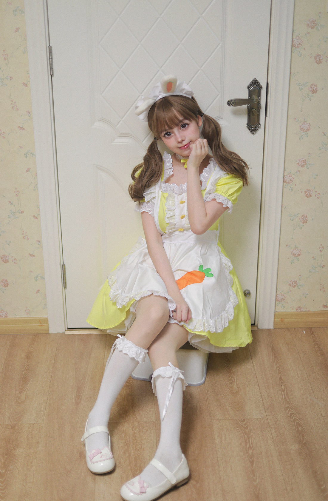 Carrot Bunny Maid Outfit Crossdresser Plus Dress Cosplay Costume