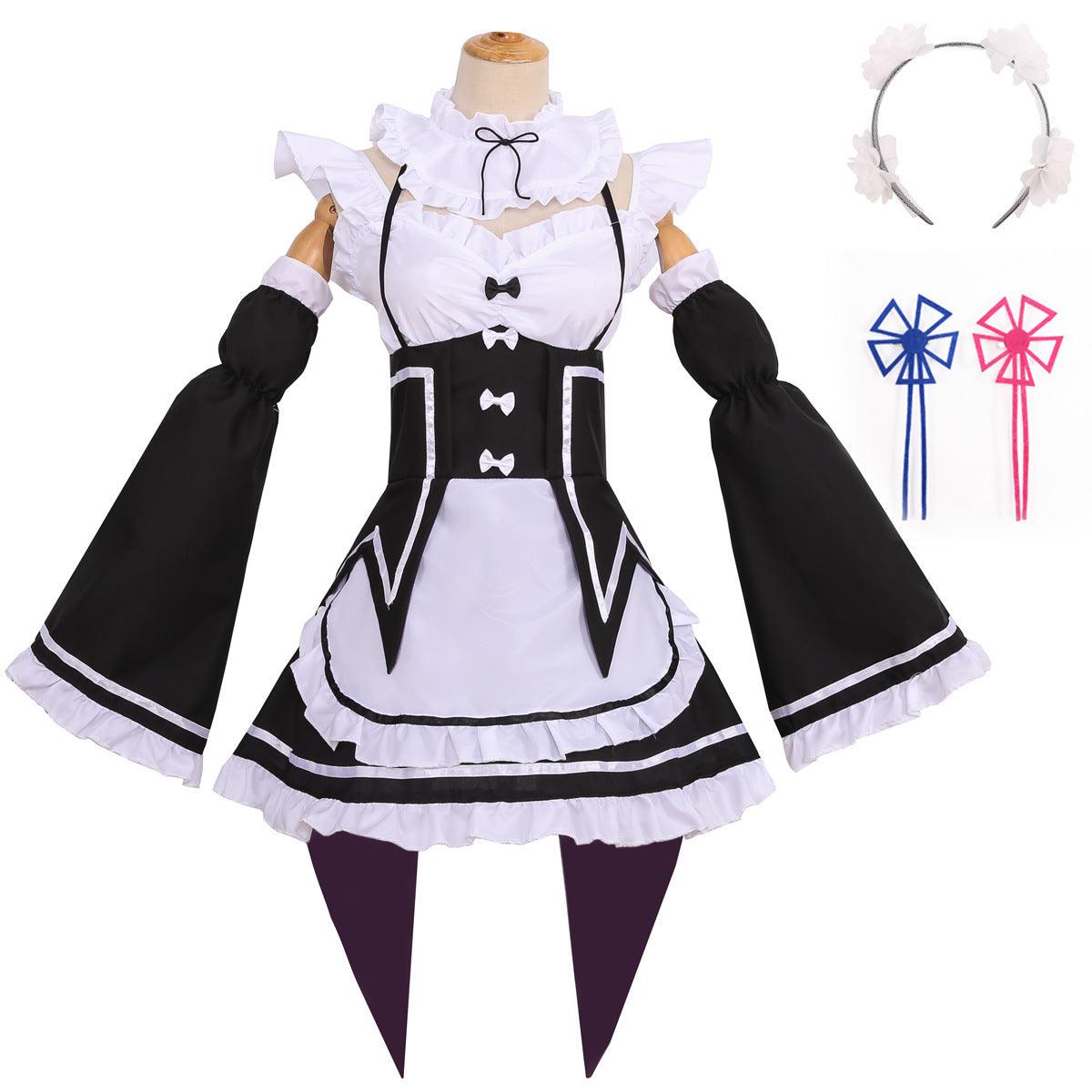 Starting Life in Another World Ram Rem Maid Outfit Cosplay Costume