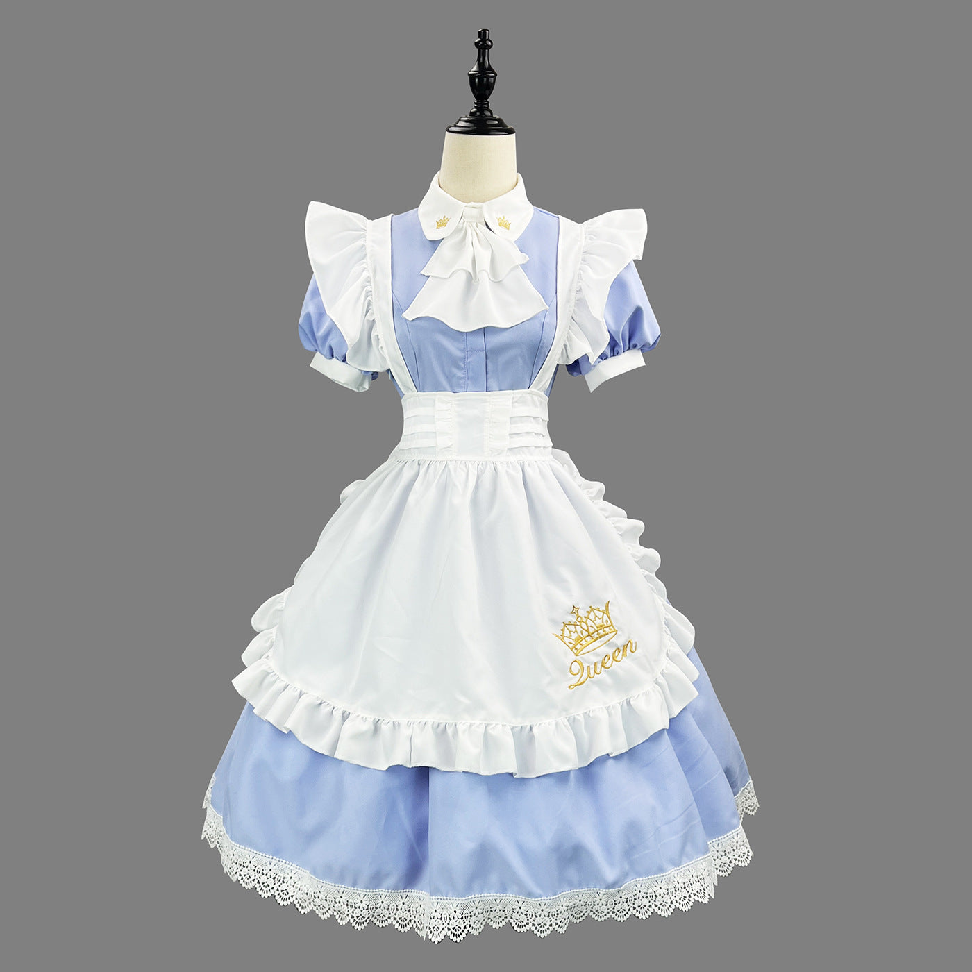 Queen Crown British Maid Outfit Long Dress Plus Cosplay Costume