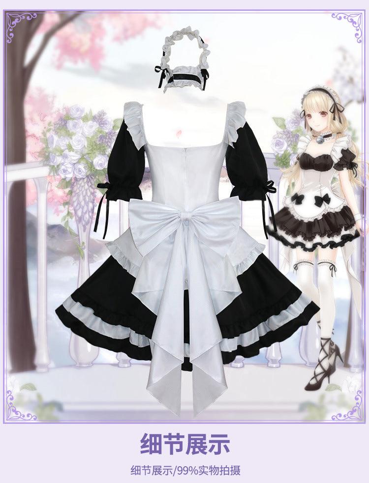 Miracle Nikki Black White Maid Outfit Dress Game Cosplay Costume