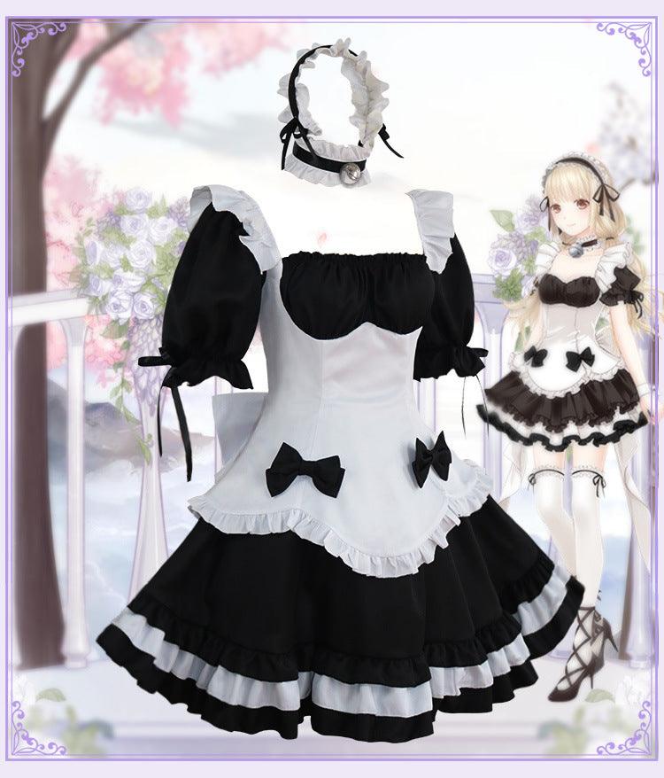 Miracle Nikki Black White Maid Outfit Dress Game Cosplay Costume