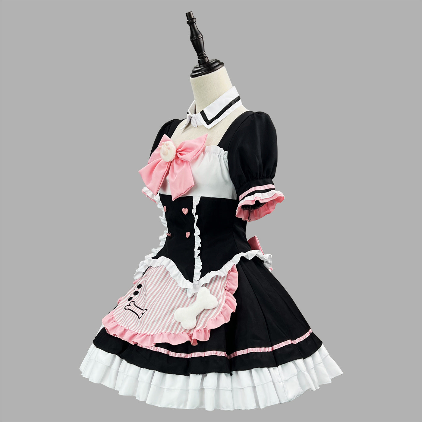 Cat Paw Pink Bow Maid Outfit Plus Size Lolita Cosplay Costume