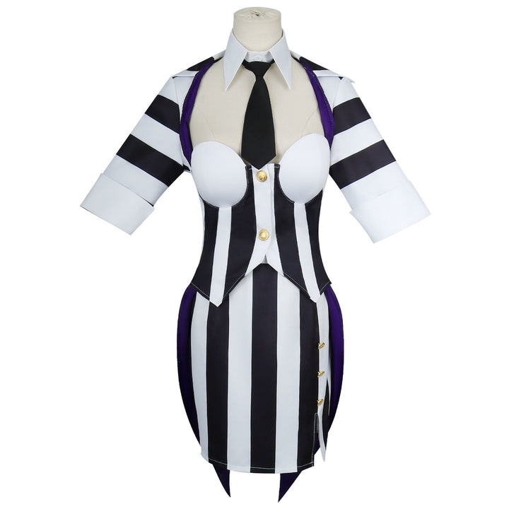 Beetle Juice Michael Keaton Stripe Suit Women Cosplay Costumes