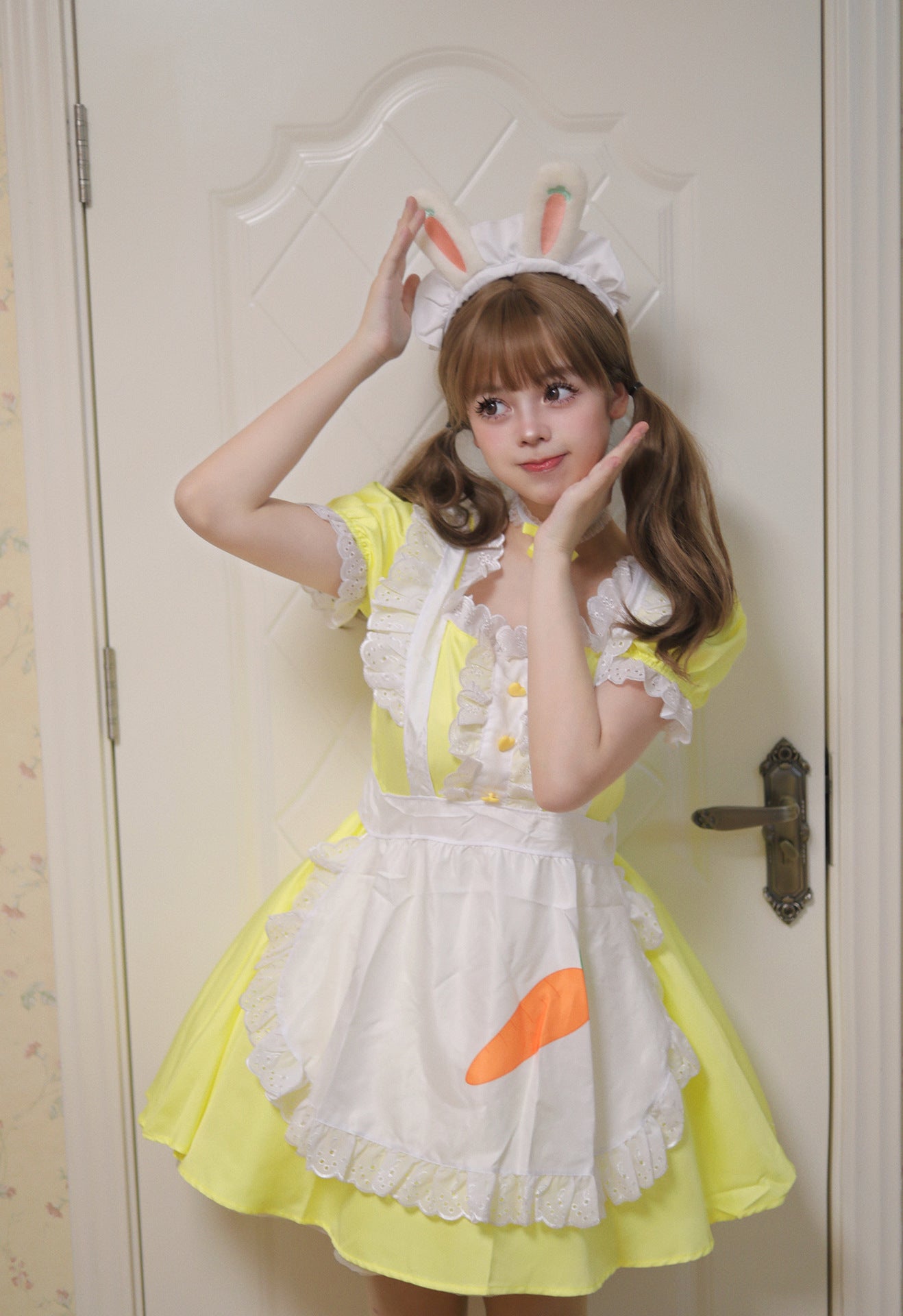 Carrot Bunny Maid Outfit Crossdresser Plus Dress Cosplay Costume