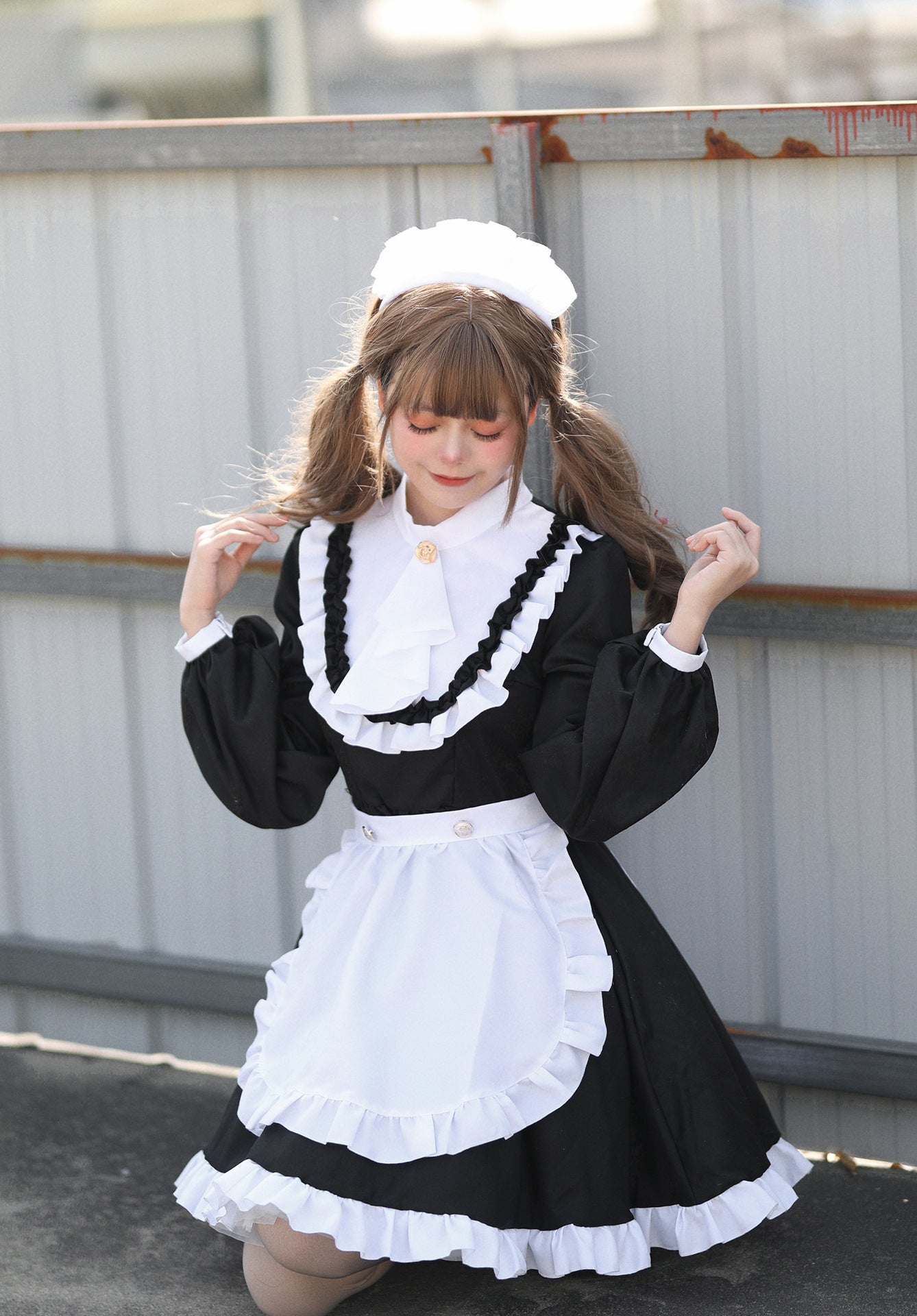 Luxury British Long Sleeves Maid Outfit Plus Cosplay Costume
