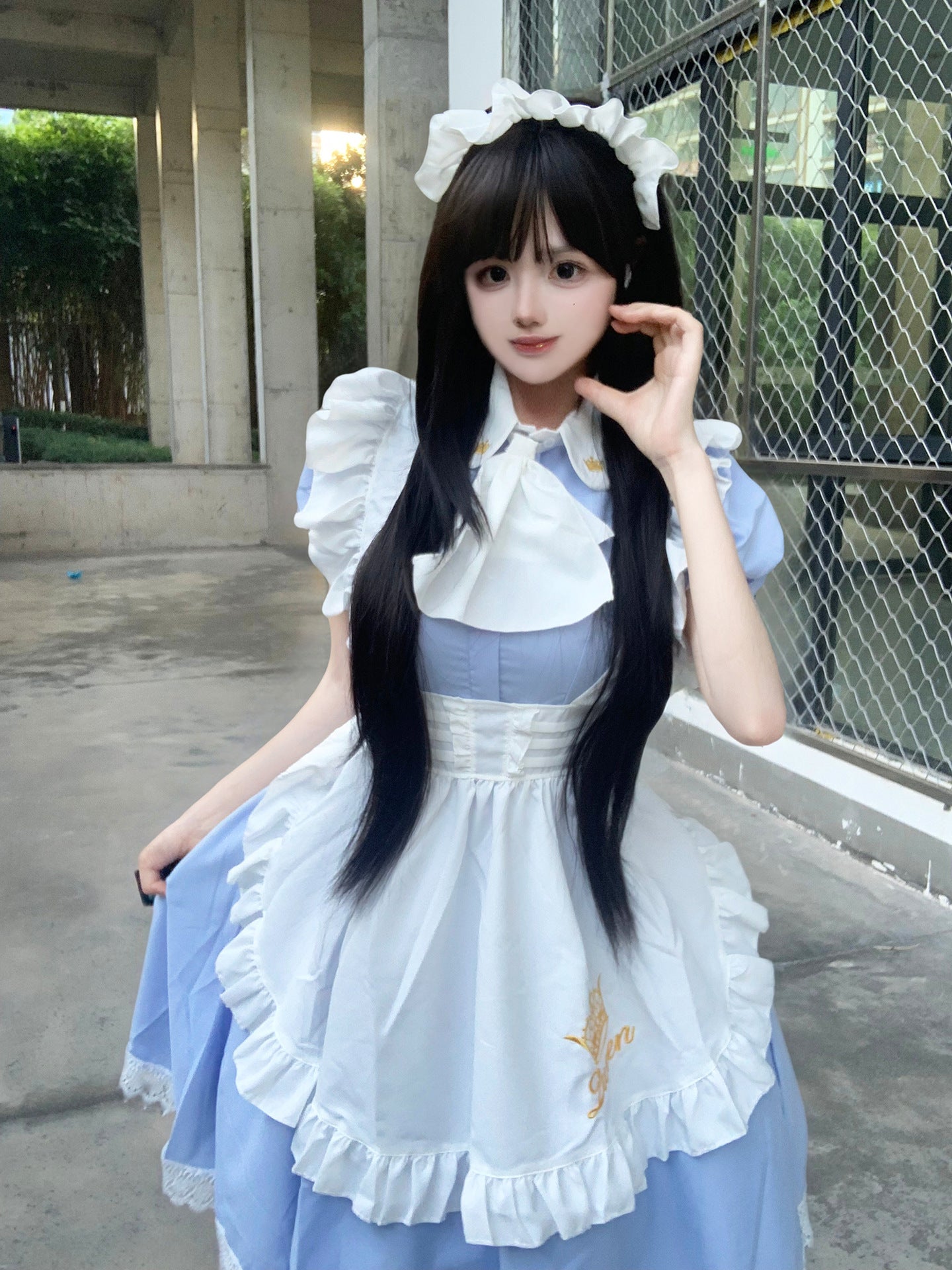Queen Crown British Maid Outfit Long Dress Plus Cosplay Costume