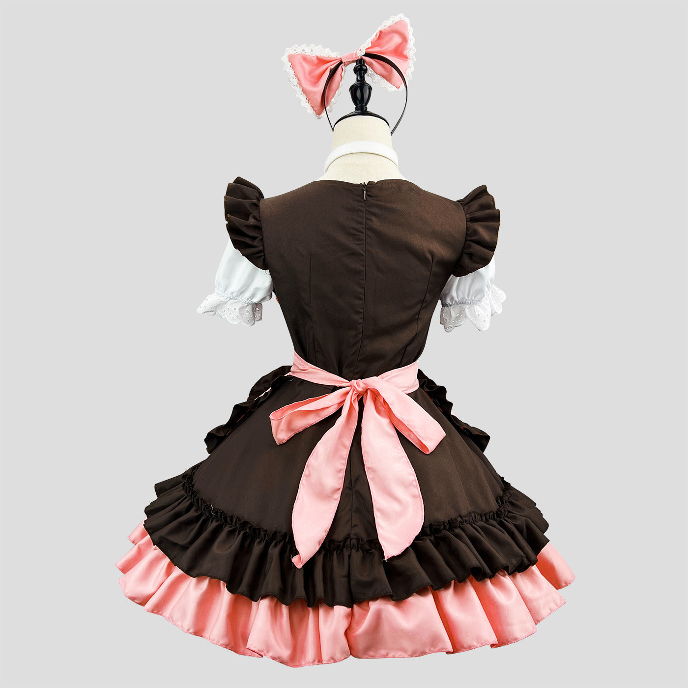 Original Cute Bunny Maid Outfit Pink Brown Plus Cosplay Costume