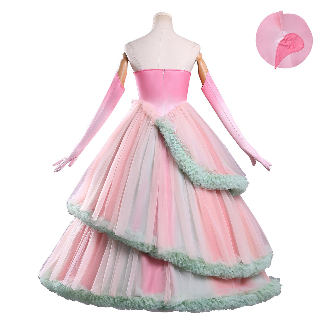 Wicked: For Good Witch Glinda Pink Green Dress Cosplay Costumes