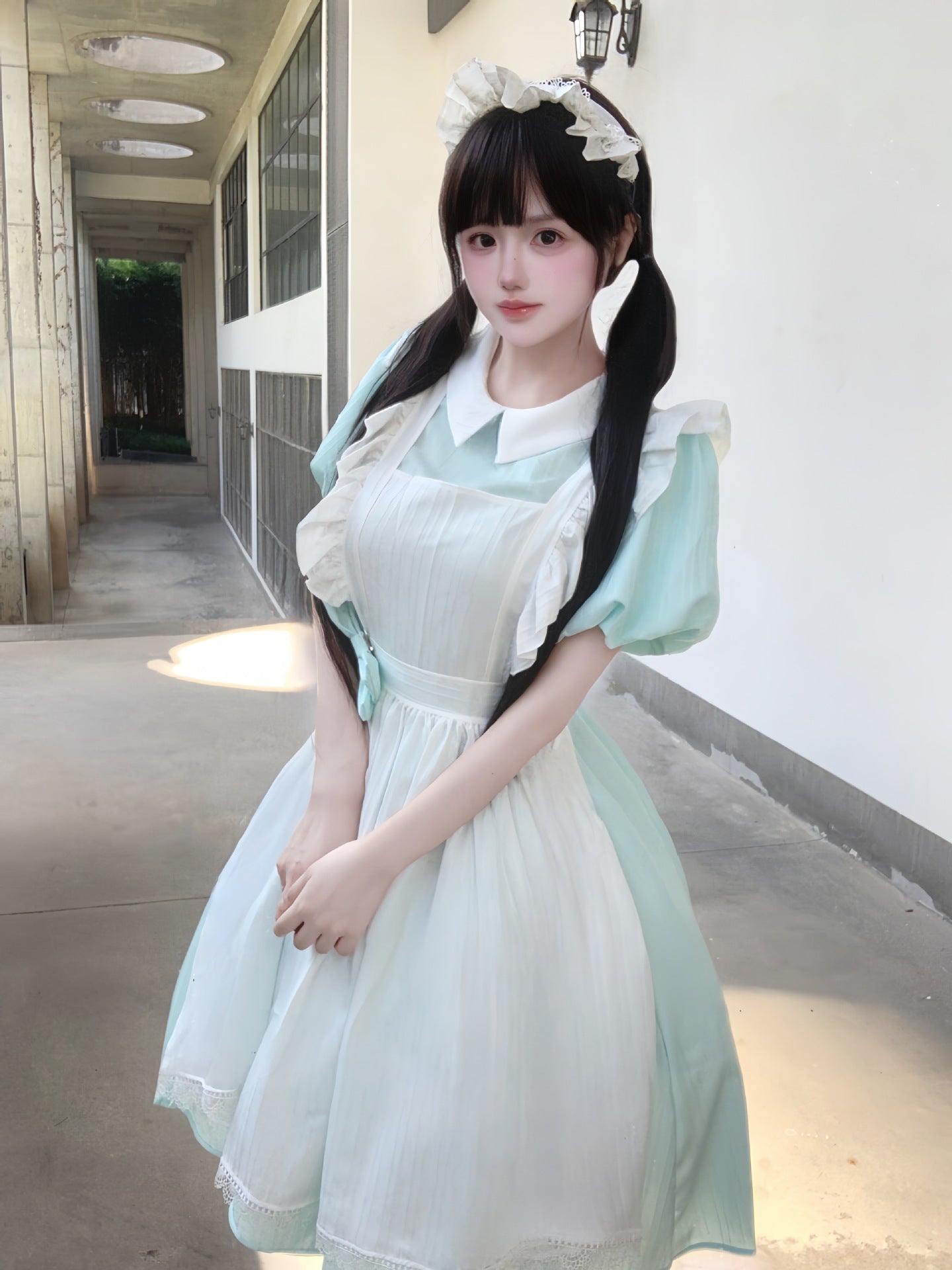 Classic Maid Outfit Long Dress Plus Size Crossdress Cosplay Costume