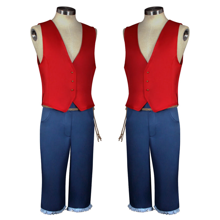 Anime Navigation Film Monkey D. Luffy Red Vest Cosplay Costumes