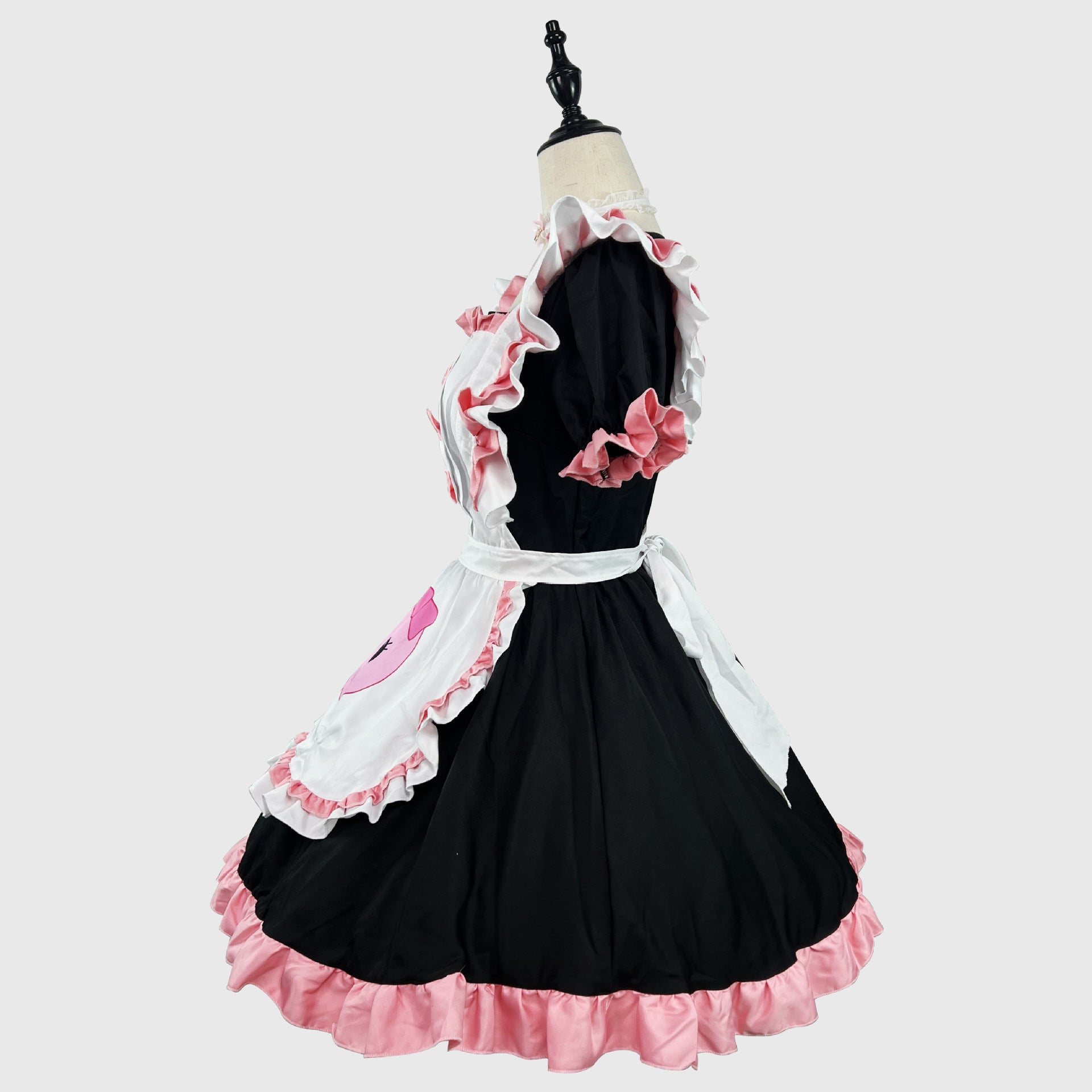 Cute Kuromi Original Maid Outfit Pink Black Plus Cosplay Costume