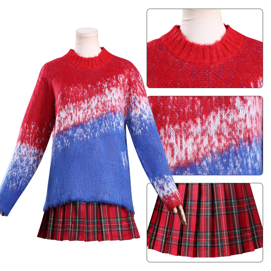 Wednesday 2 Addams Wednesday Sweater JK Skirt Cosplay Costumes