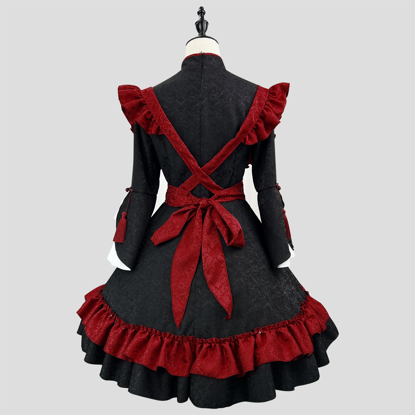 Traditional Chinese Low Contrast Damask Maid Outfit Cosplay Costume