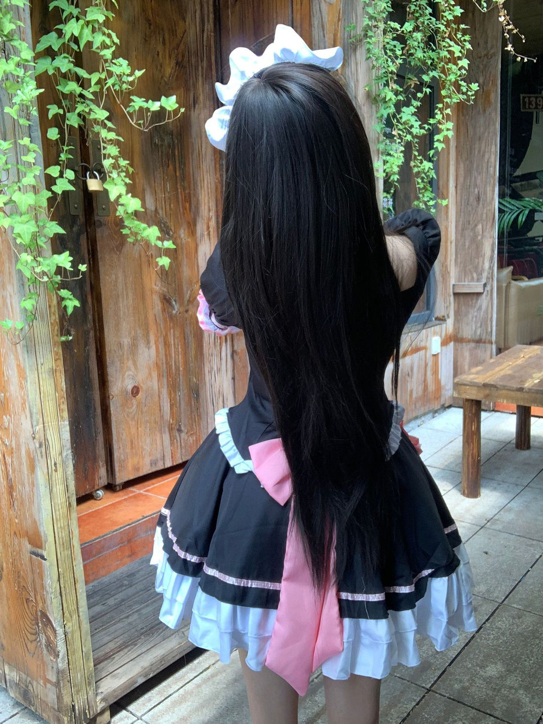 Cat Paw Pink Bow Maid Outfit Plus Size Lolita Cosplay Costume