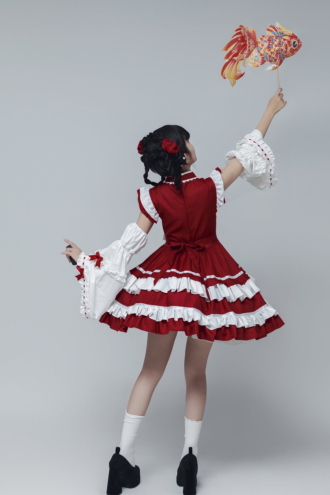 Chinese Cheongsam New Year Lolita Maid Outfit Cosplay Costume