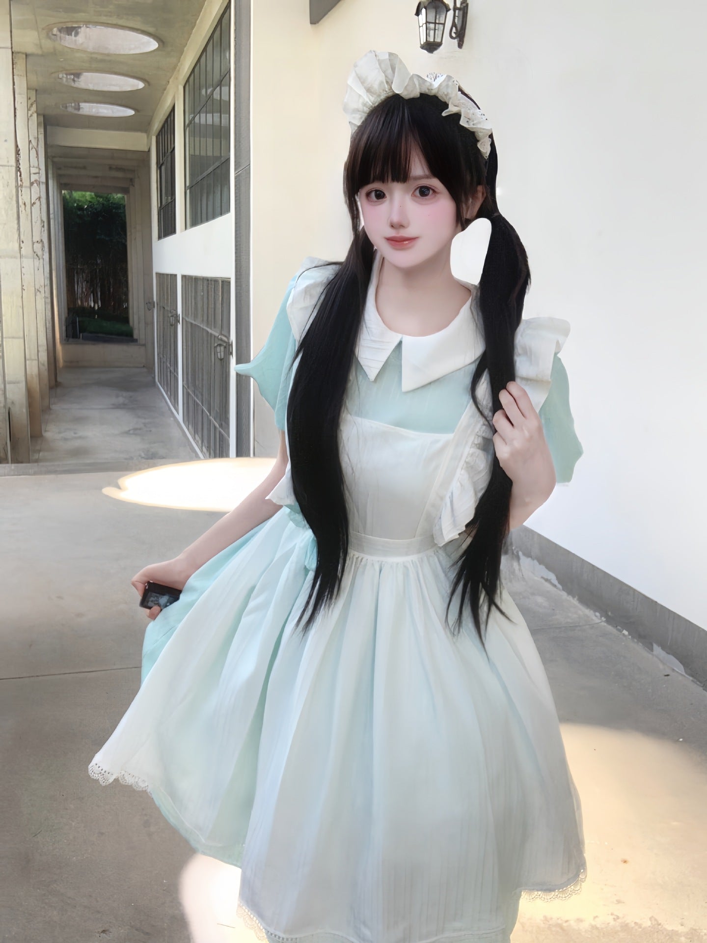 Classic Maid Outfit Long Dress Plus Size Crossdress Cosplay Costume