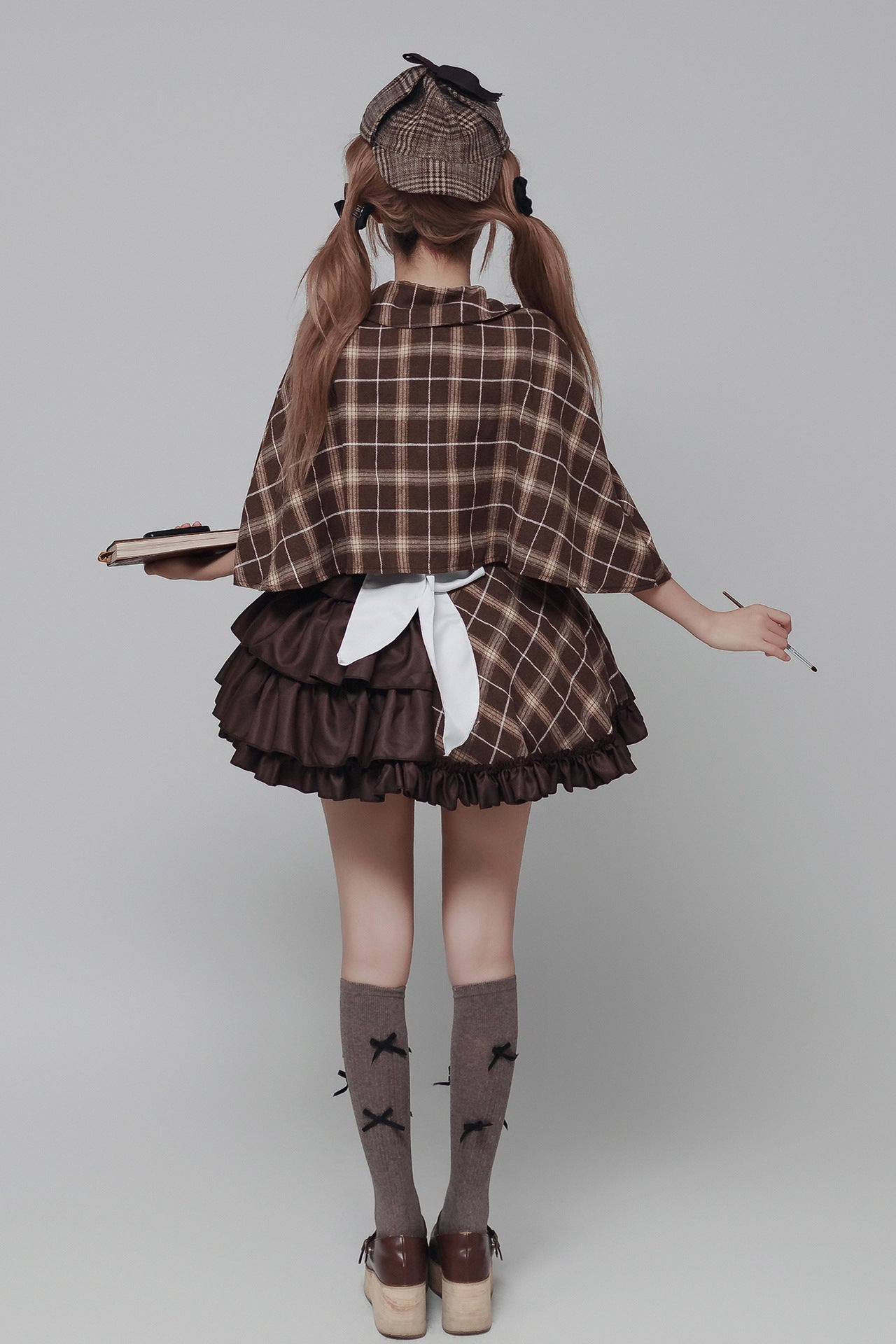 Detective Style Maid Outfit with Wrap Hat Plus Cosplay Costume