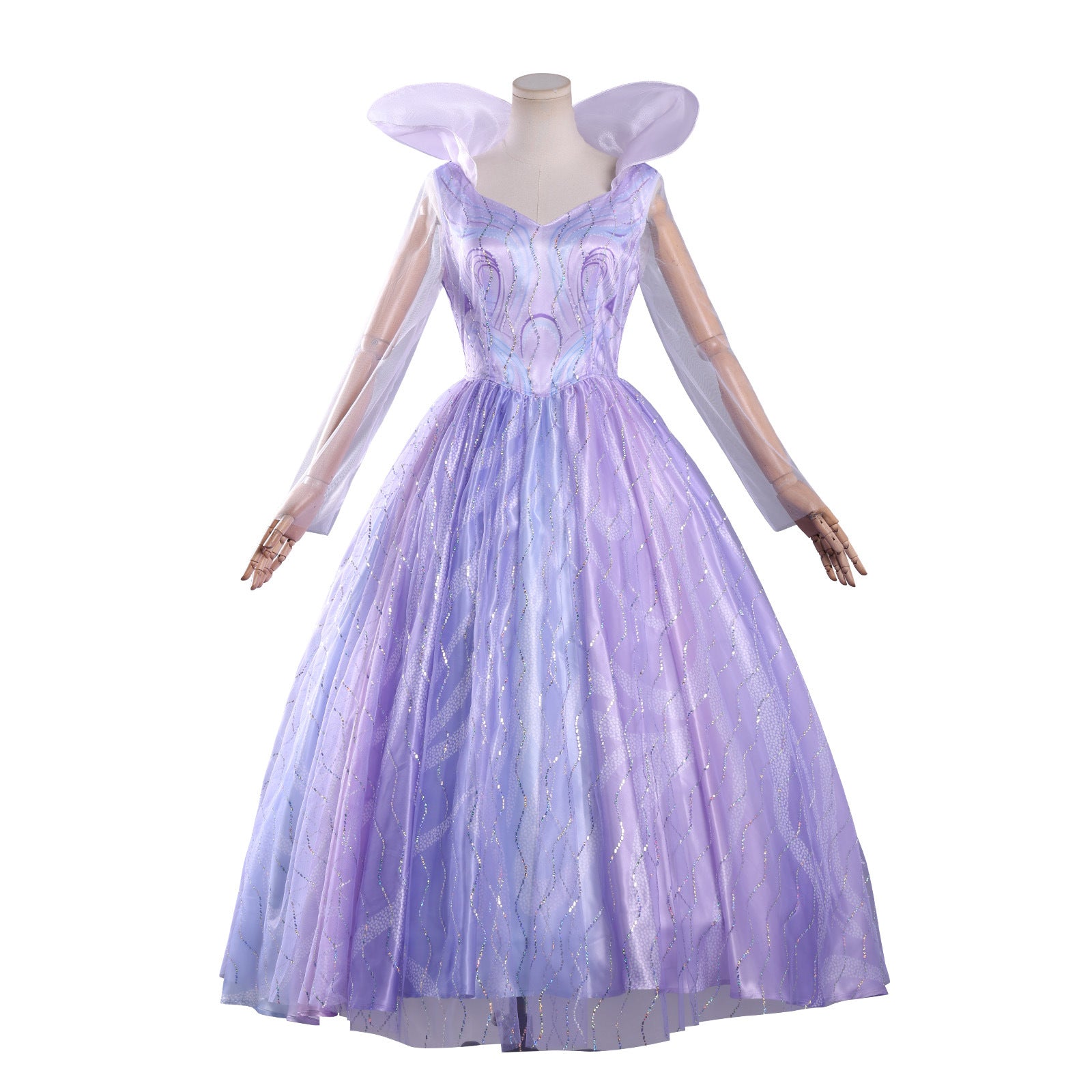 Wicked: For Good Glinda Purple Iridescent Dress Cosplay Costumes