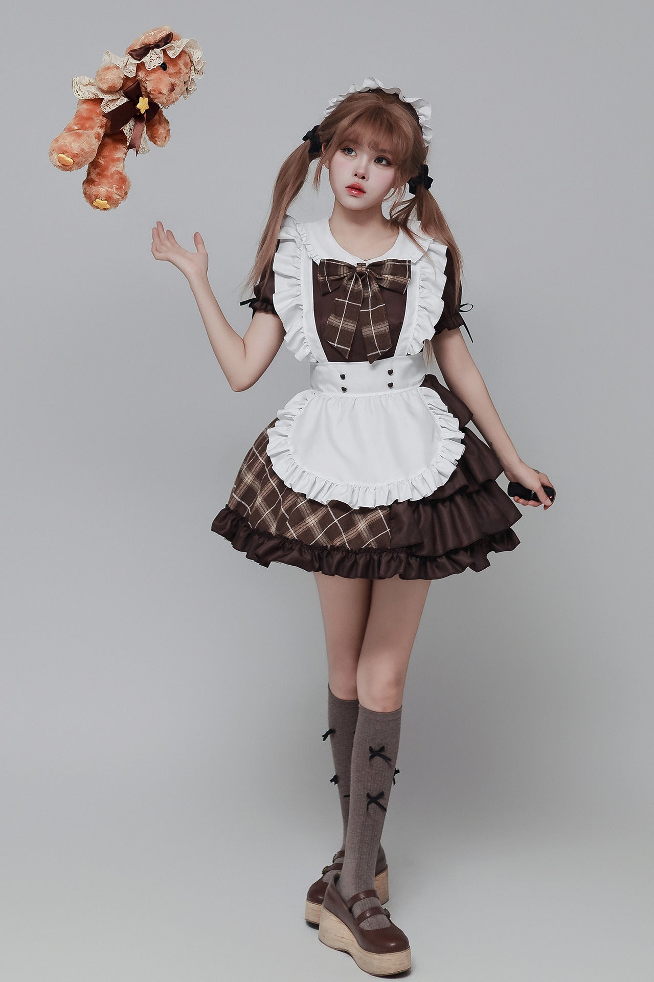 Detective Style Maid Outfit with Wrap Hat Plus Cosplay Costume