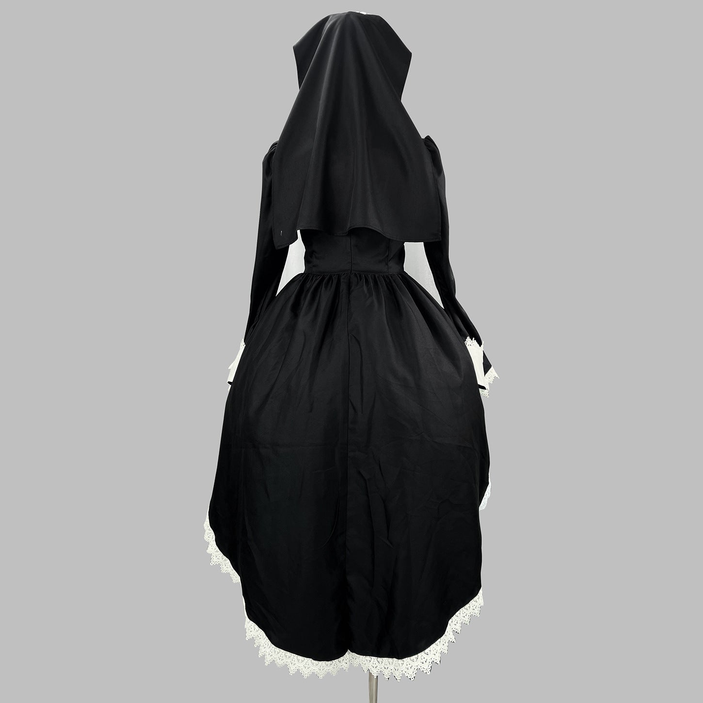 Dark Cool Halloween Maid Outfit with Headgear Cosplay Costume