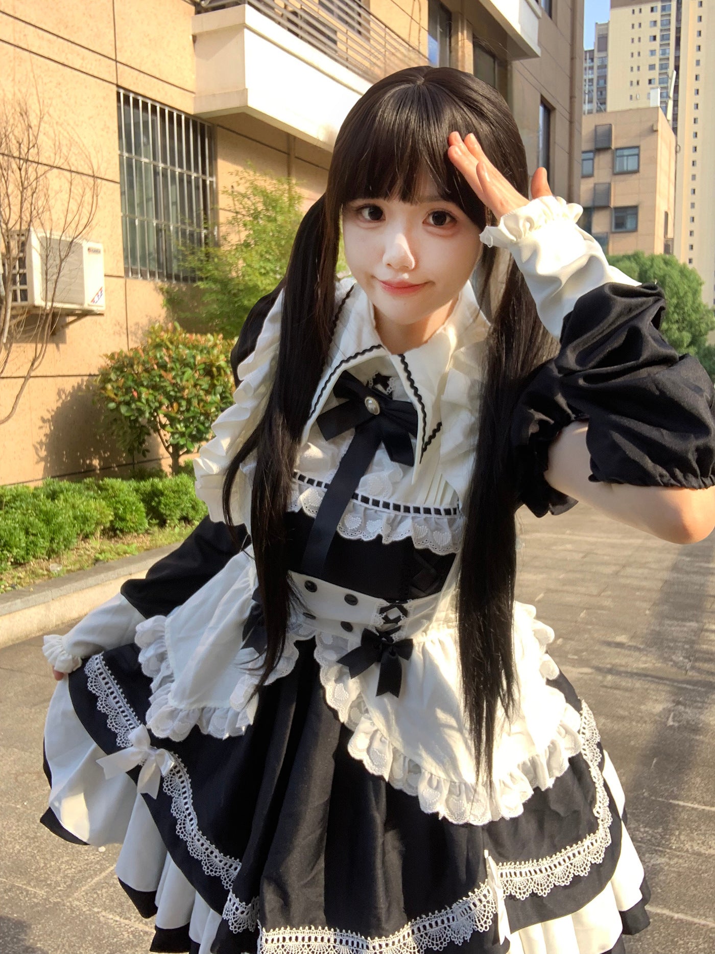 Removable Sleeves Maid Outfit Black Plus Size Cosplay Costume