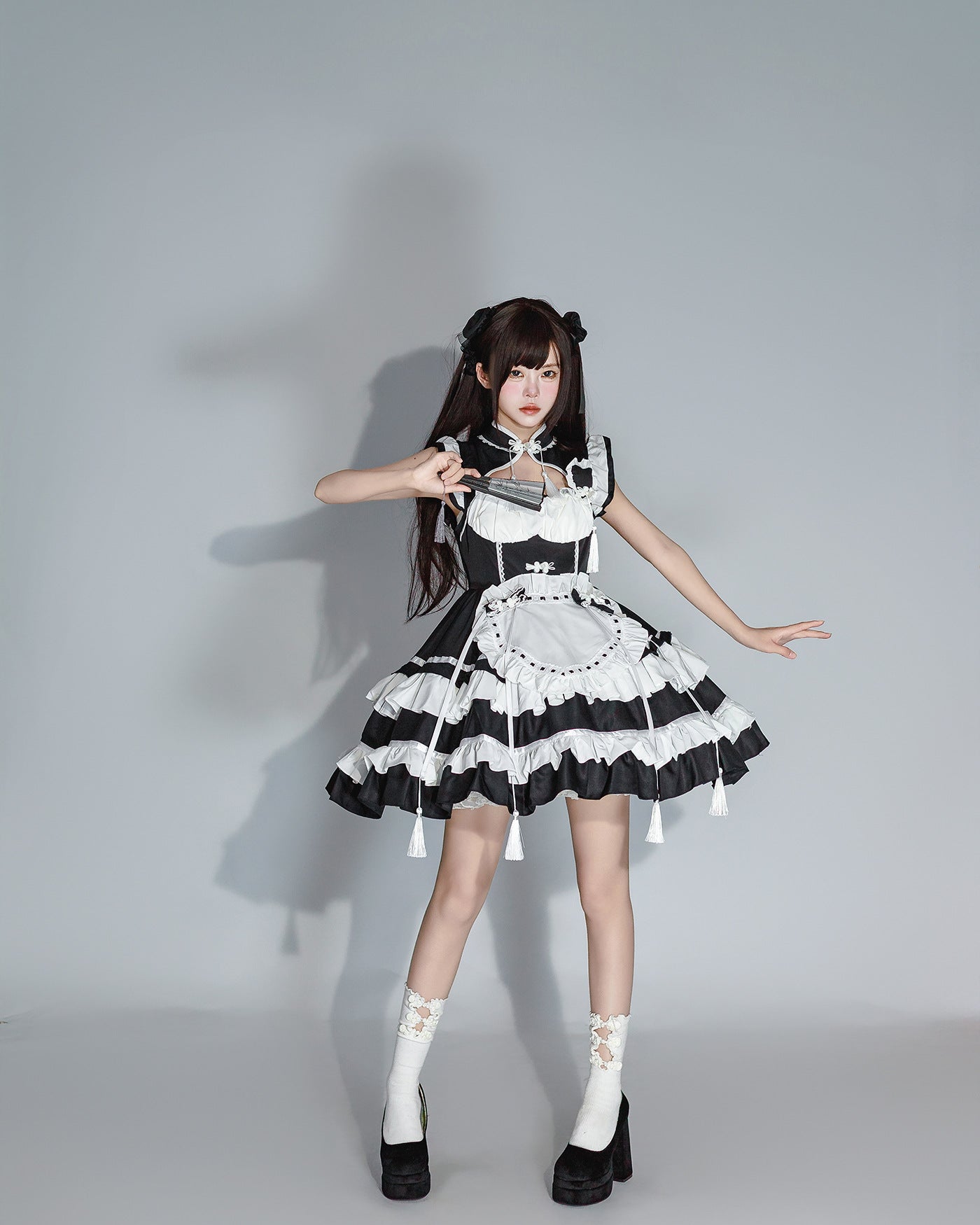 Chinese Cheongsam New Year Lolita Maid Outfit Cosplay Costume