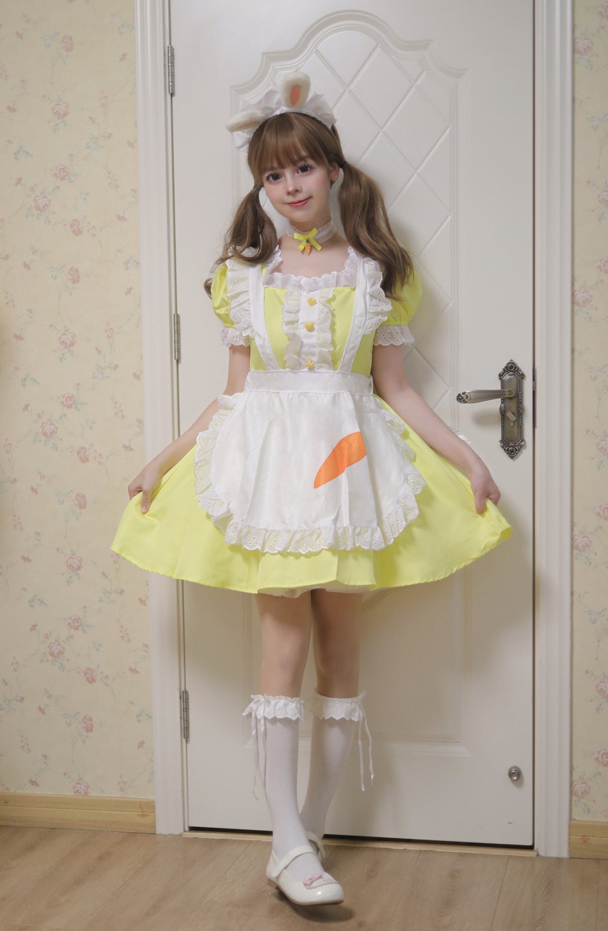 Carrot Bunny Maid Outfit Crossdresser Plus Dress Cosplay Costume