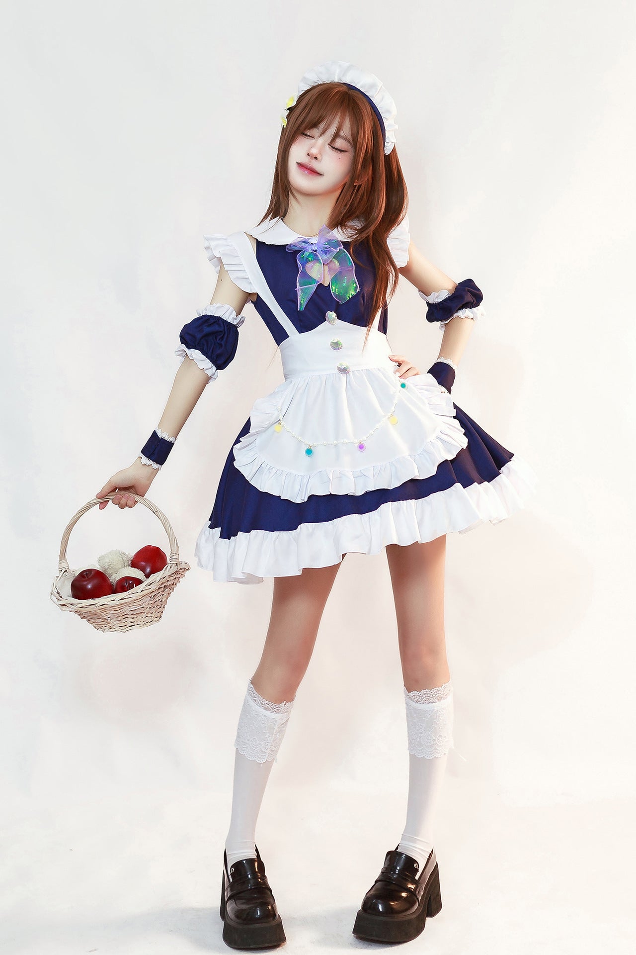 Cute Bow Maid Outfit Crossdresser Plus Dress Cosplay Costume