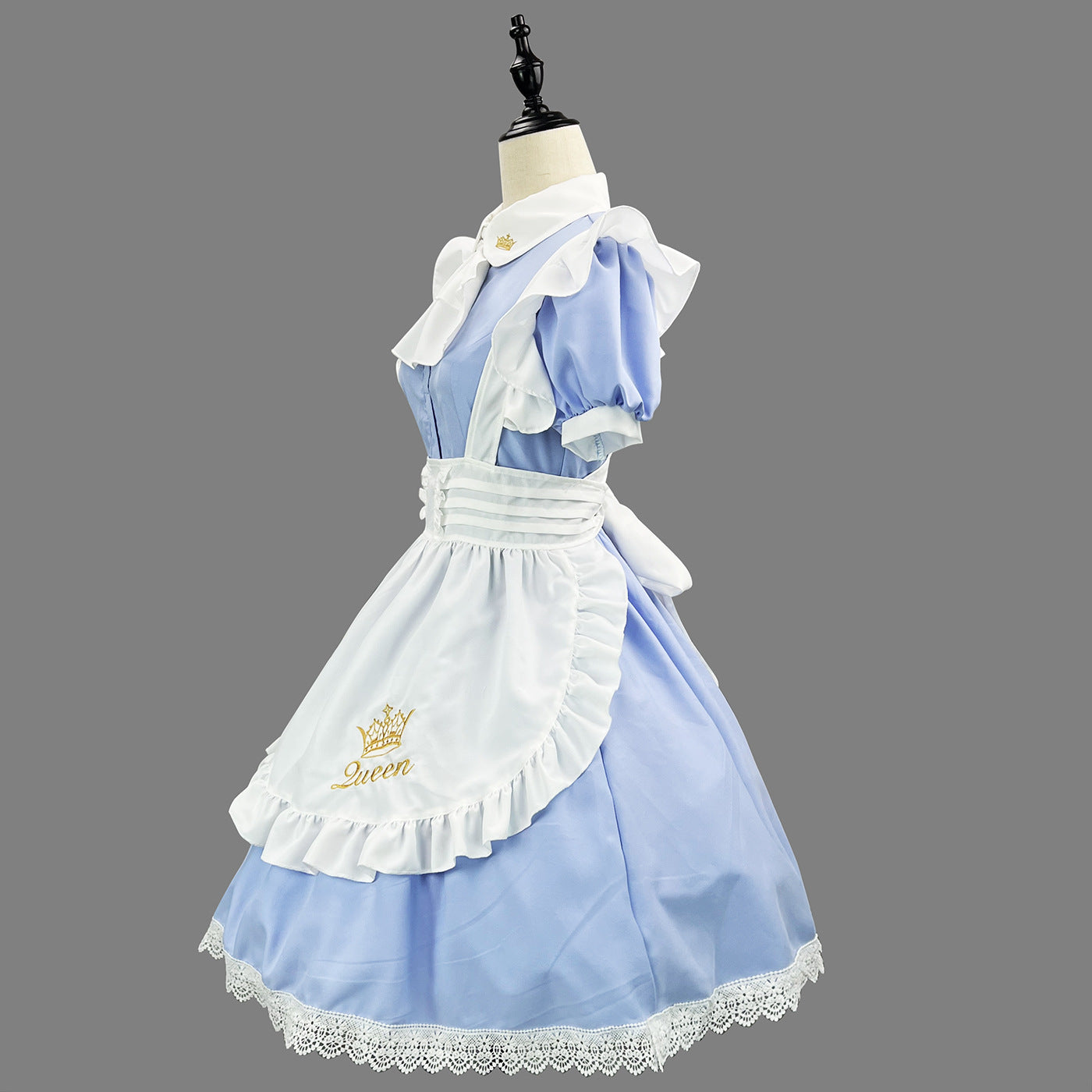 Queen Crown British Maid Outfit Long Dress Plus Cosplay Costume
