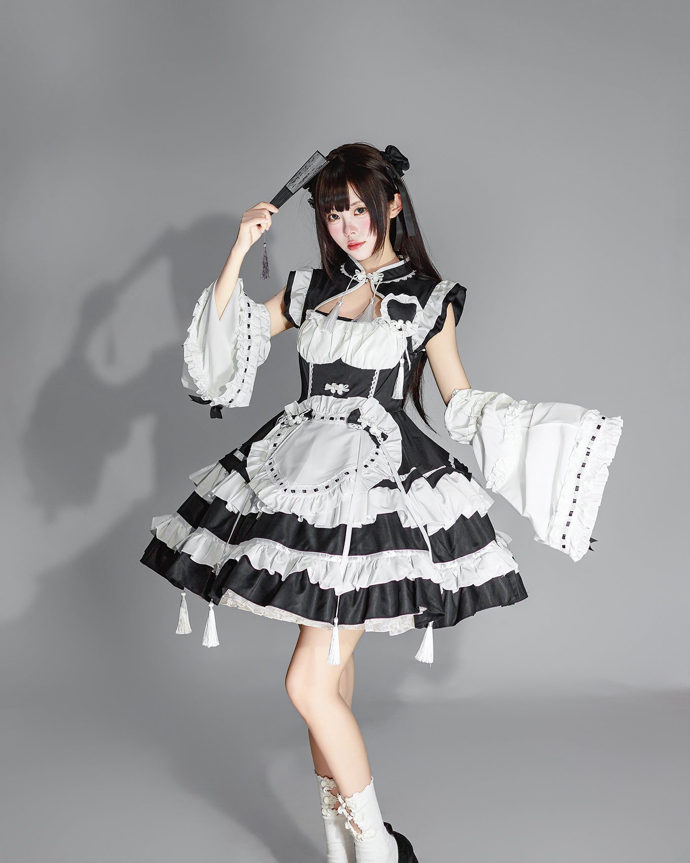 Chinese Cheongsam New Year Lolita Maid Outfit Cosplay Costume